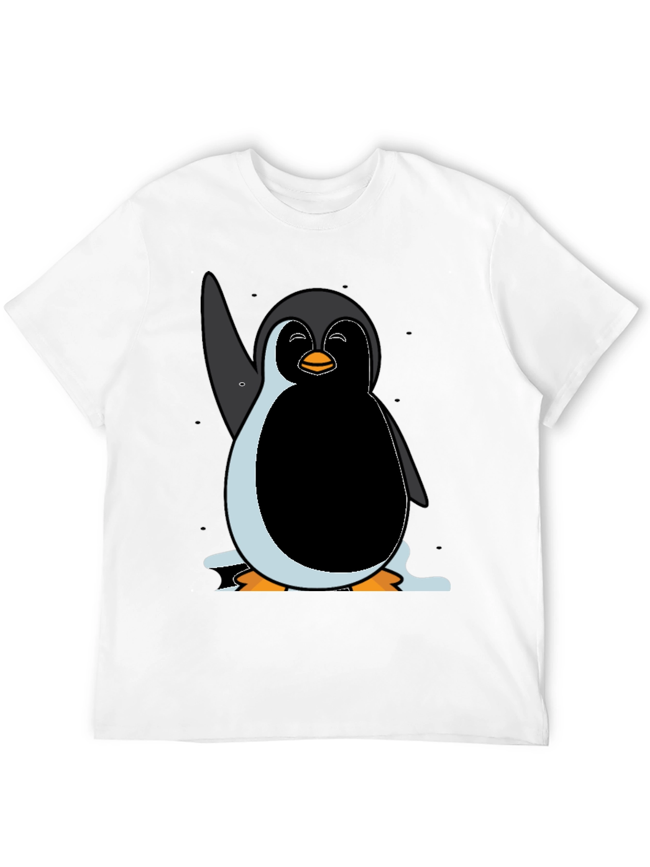 Penguin Graphic Tee - Mens Black Cotton Shirt