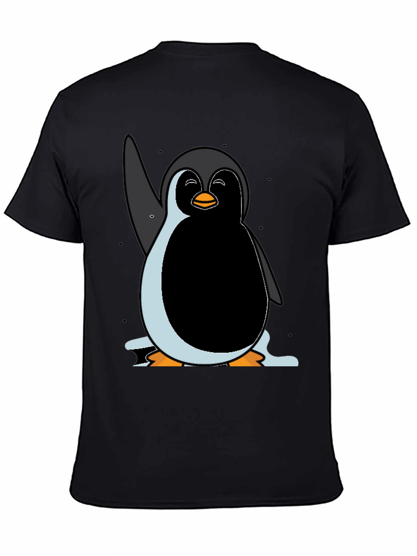 Penguin Graphic Tee - Mens Black Cotton Shirt