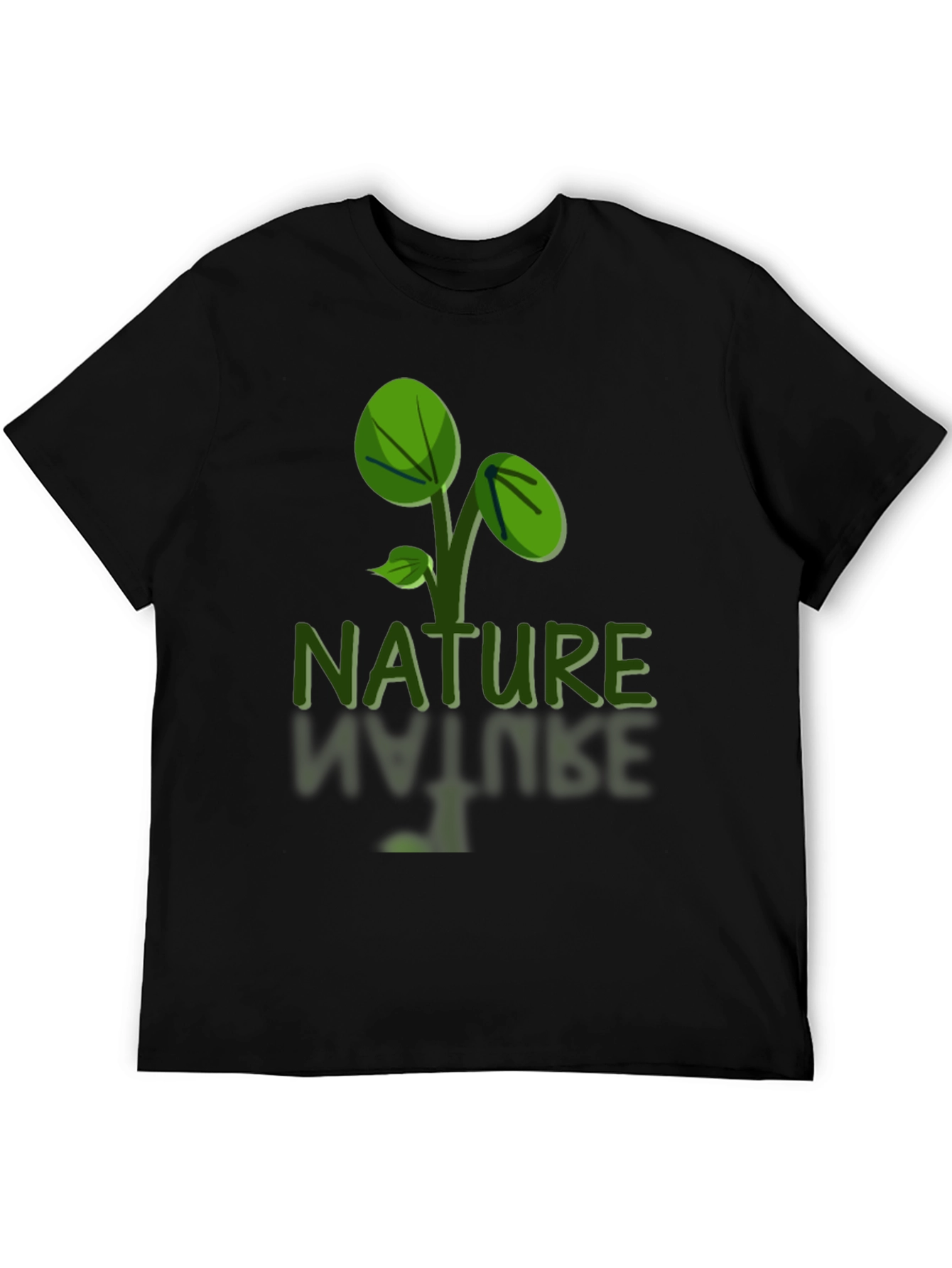 Nature Graphic Tee - Black Soft Fabric  Eco-Friendly