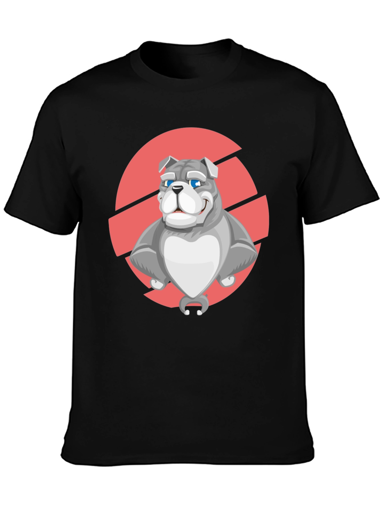 Bulldog Graphic Tee - Black Cotton T-Shirt