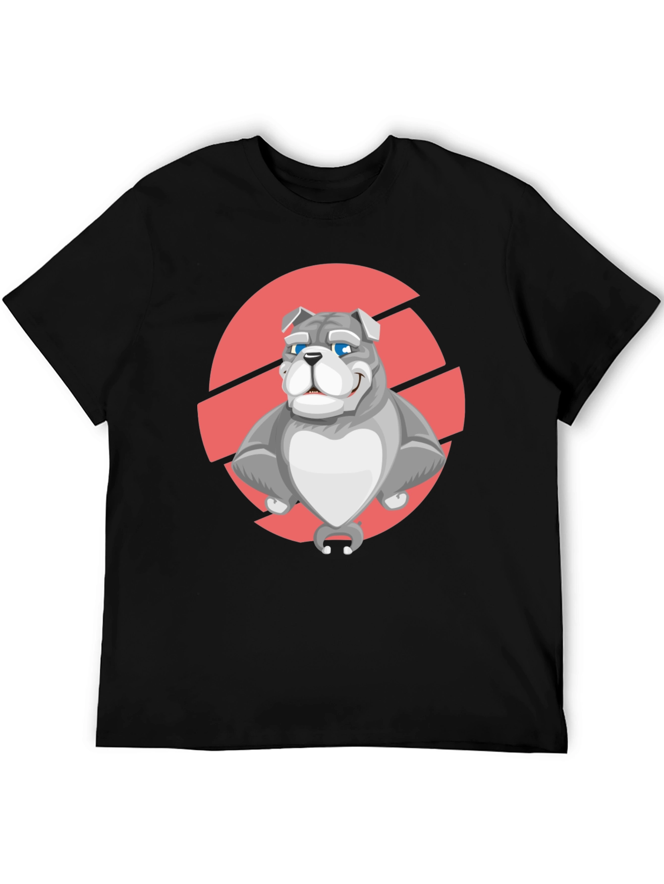 Bulldog Graphic Tee - Black Cotton T-Shirt