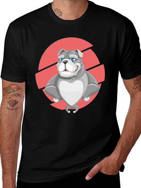 Bulldog Graphic Tee - Black Cotton T-Shirt