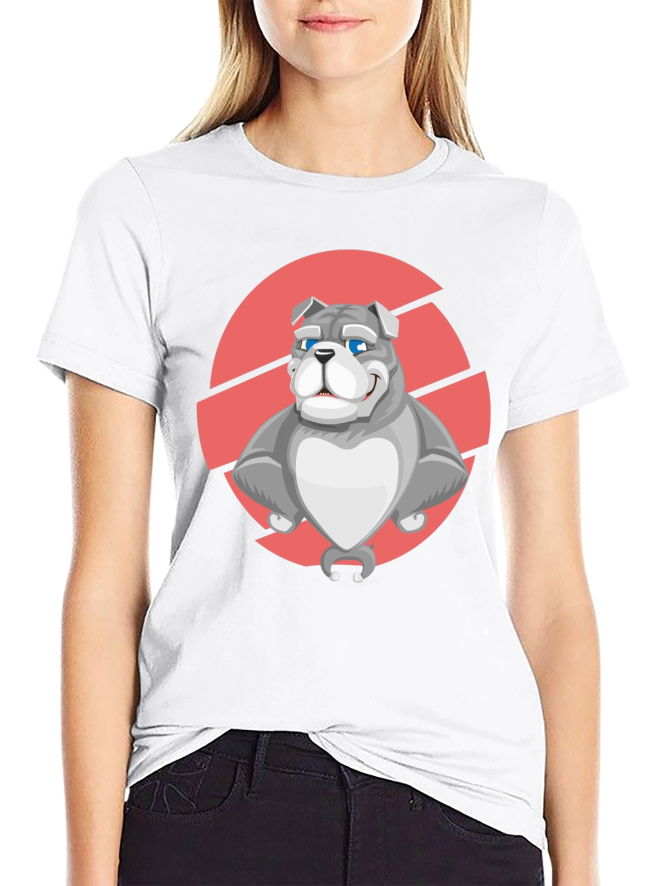 Bulldog Graphic Tee - Black Cotton T-Shirt