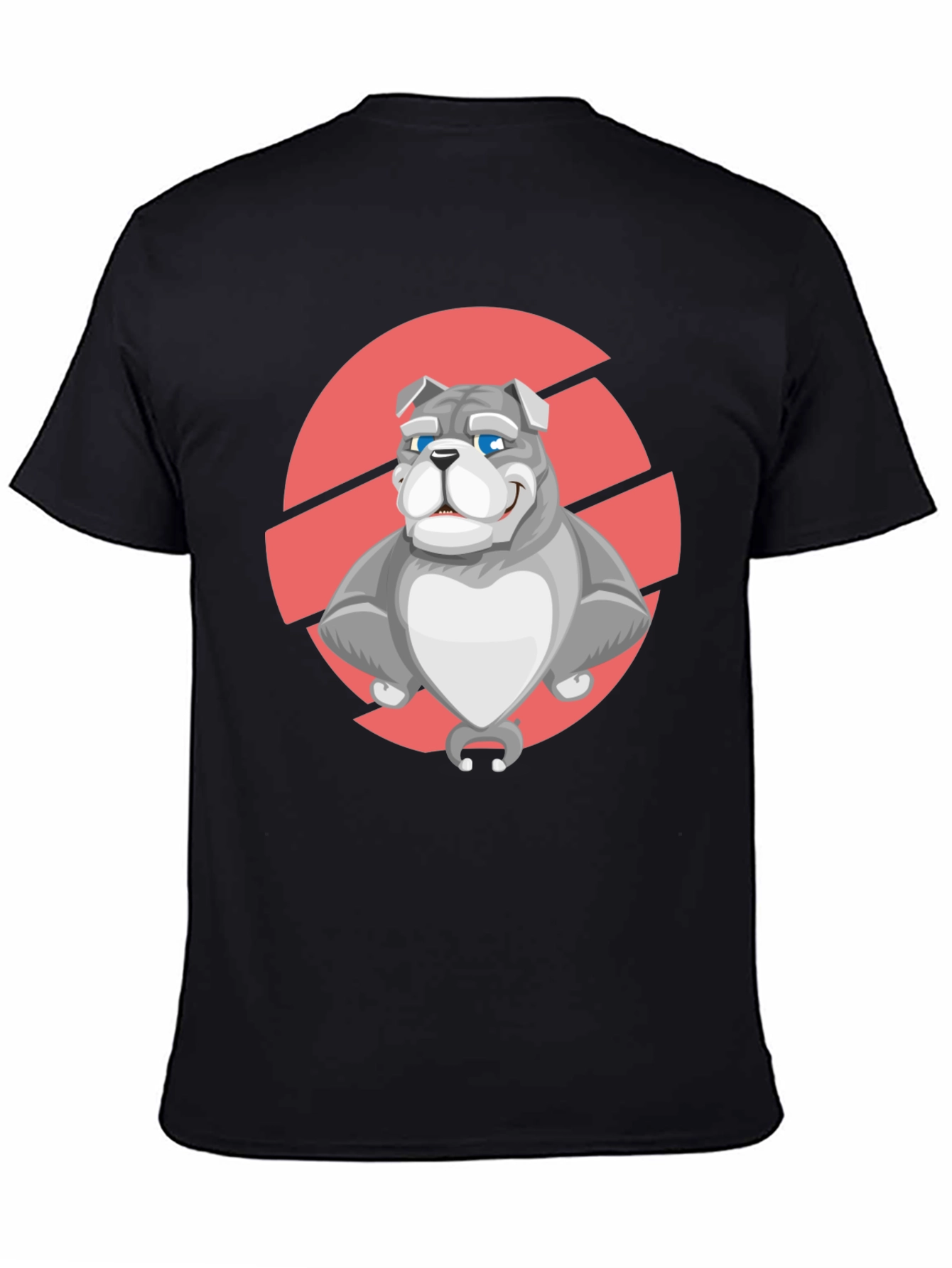 Bulldog Graphic Tee - Black Cotton T-Shirt