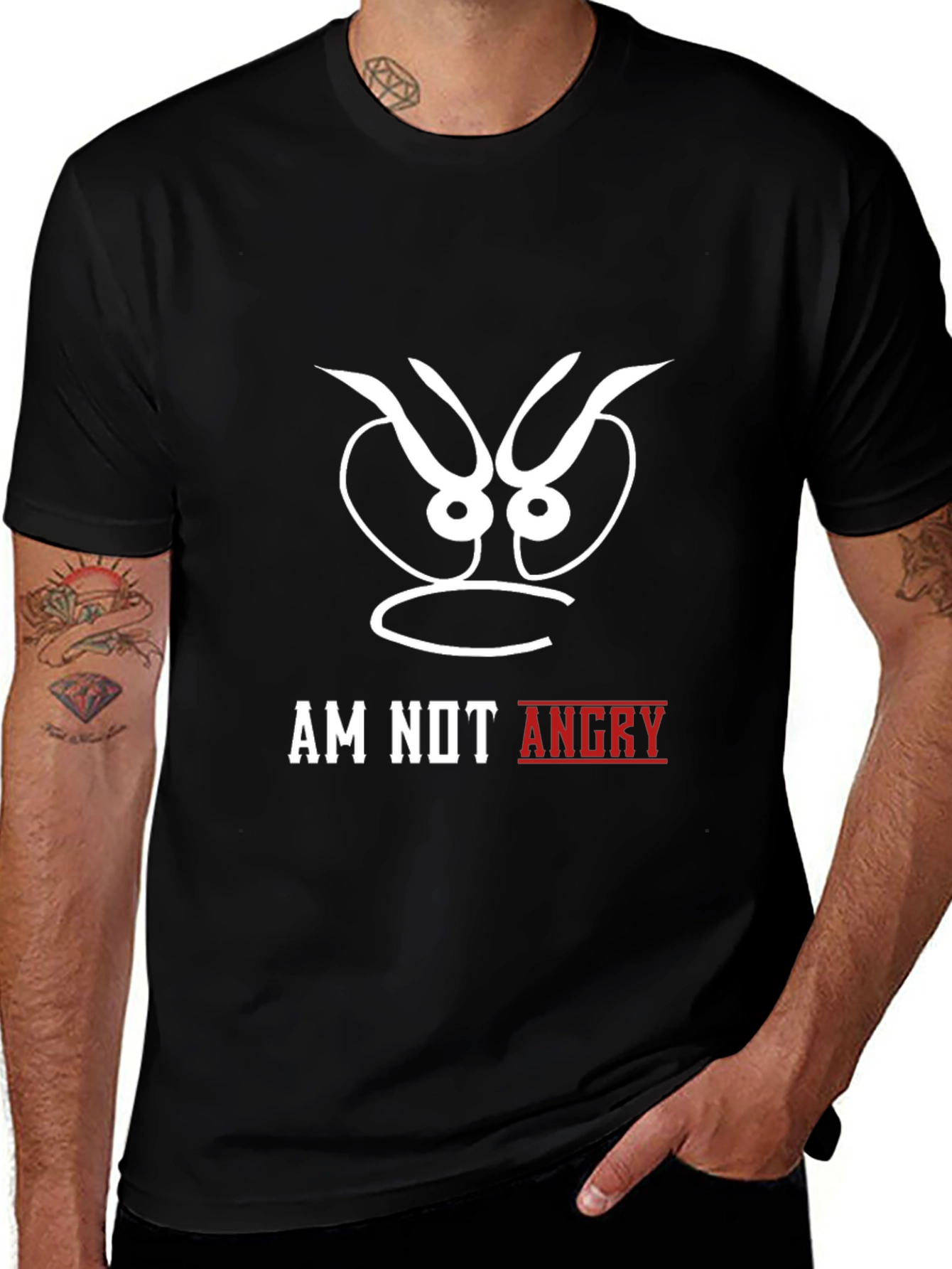 Am Not Angry Black Graphic Tee