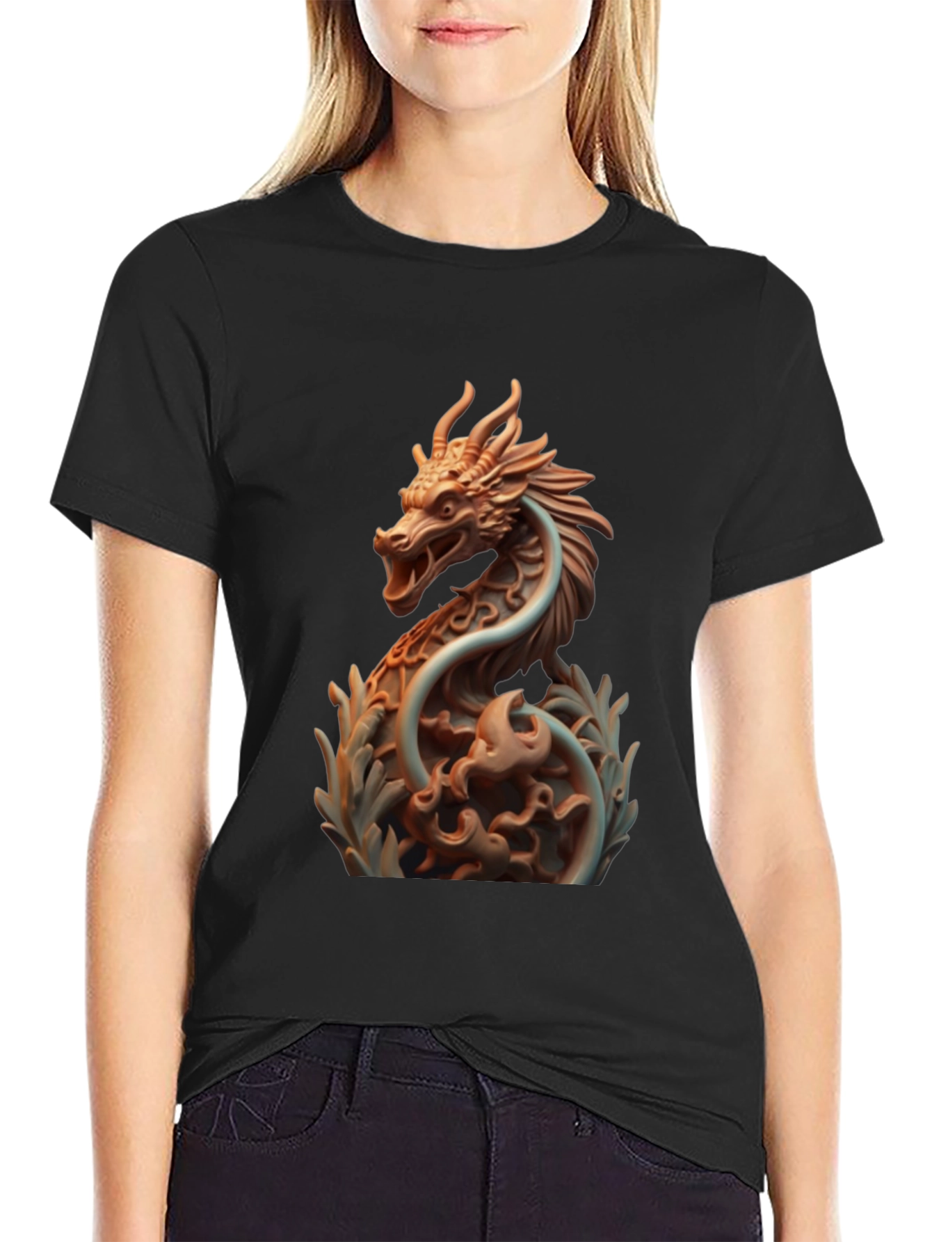 Dragon Print Black T-Shirt