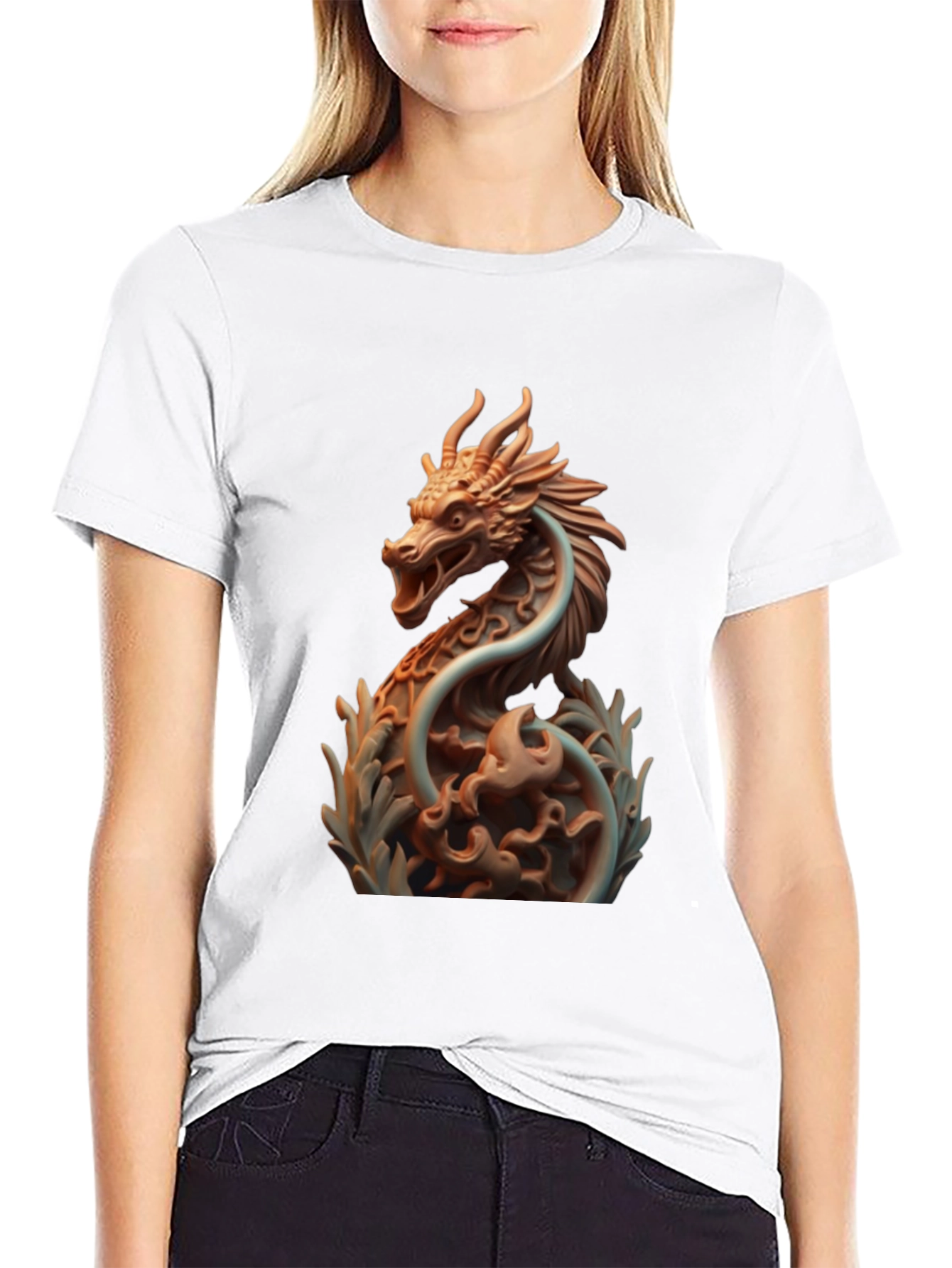 Dragon Print Black T-Shirt