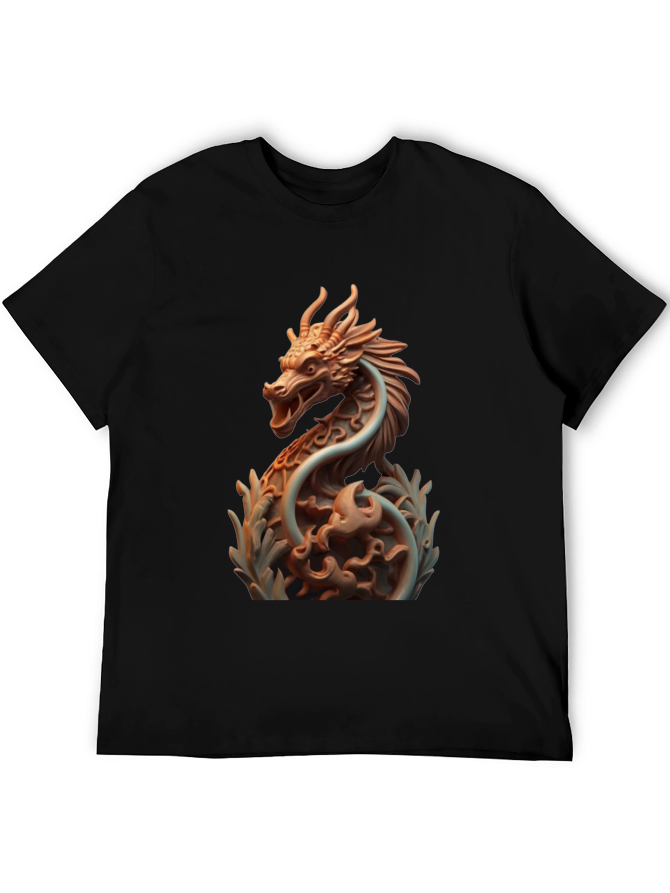 Dragon Print Black T-Shirt