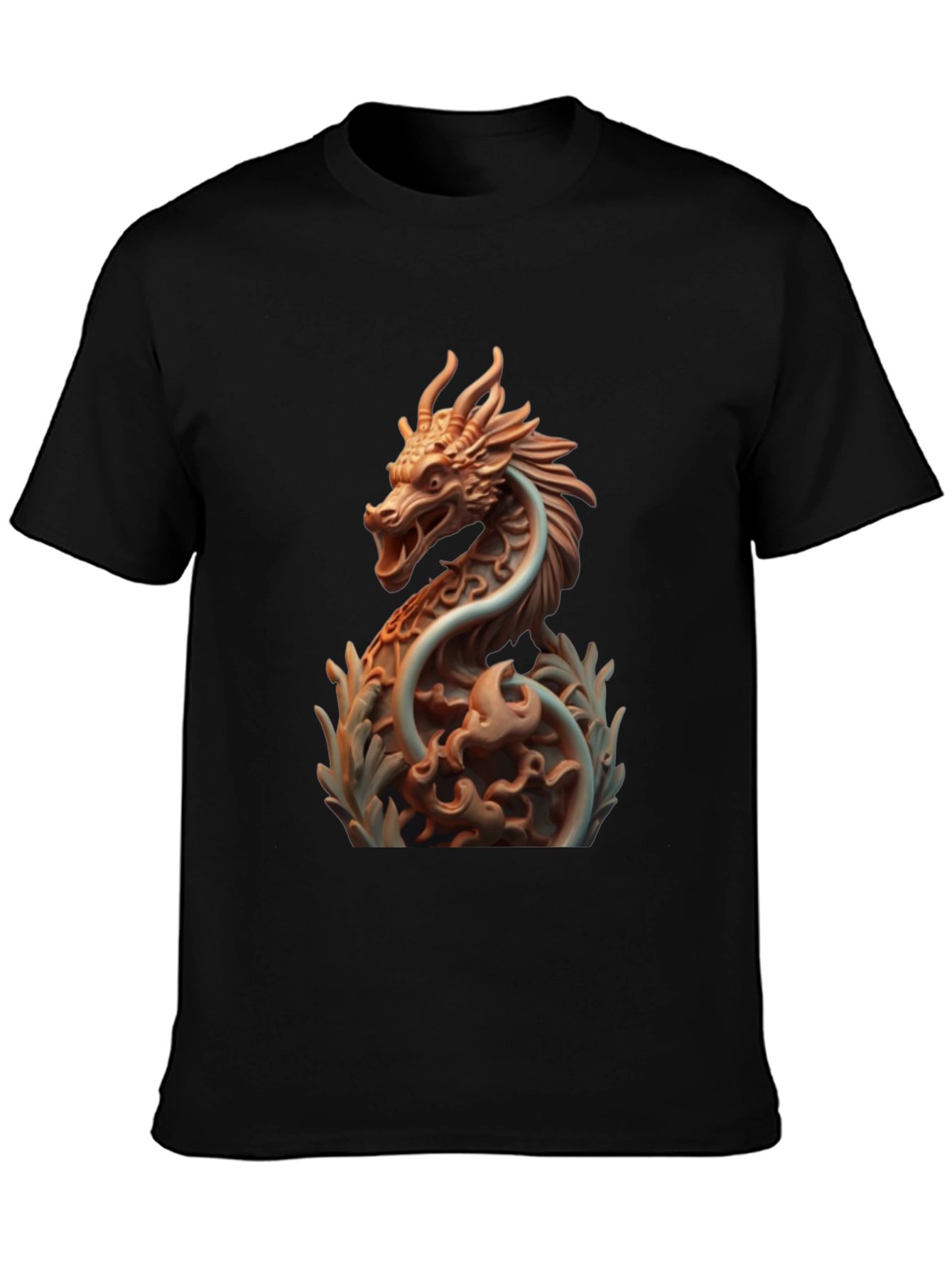 Dragon Print Black T-Shirt