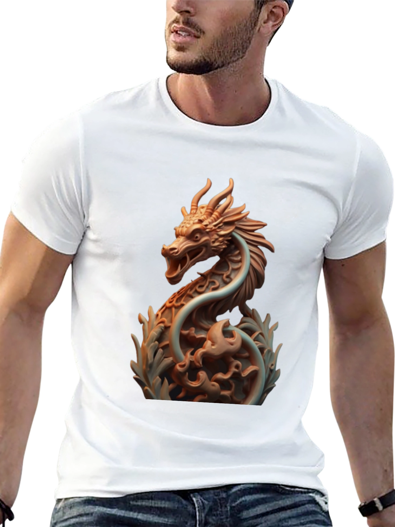 Dragon Print Black T-Shirt