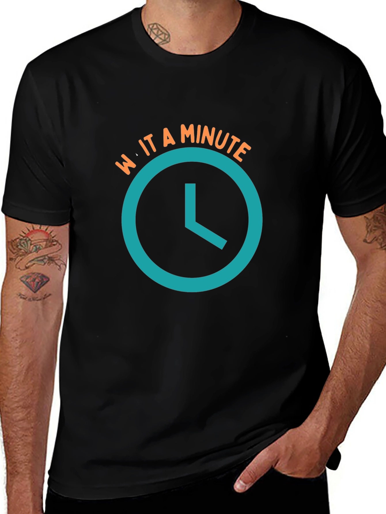Wait a Minute T-Shirt - Novelty Graphic Tee