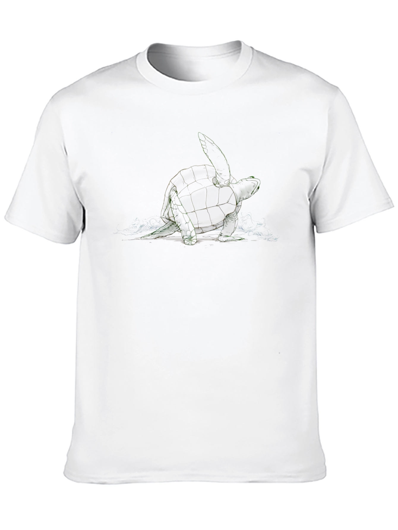 Geometric Turtle Graphic Tee - Black