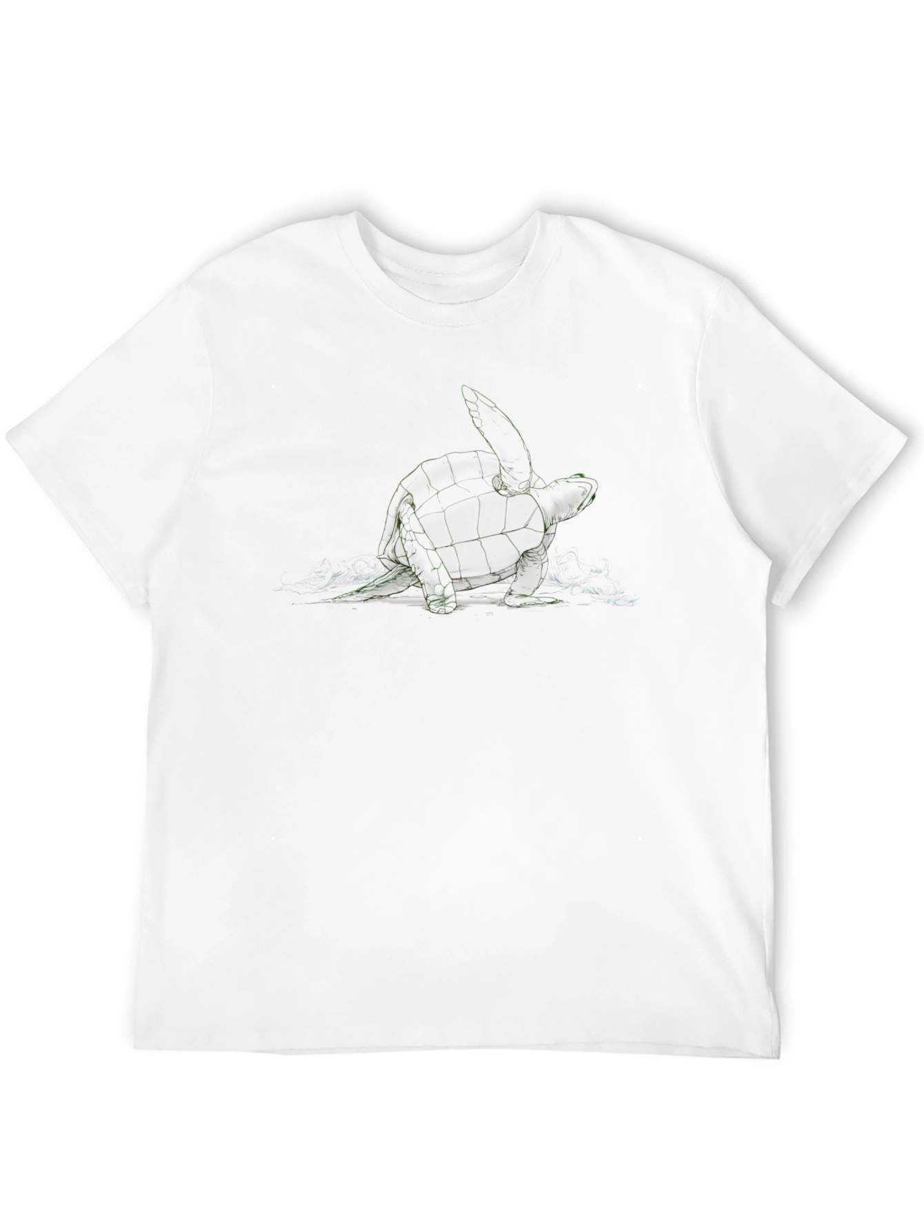 Geometric Turtle Graphic Tee - Black