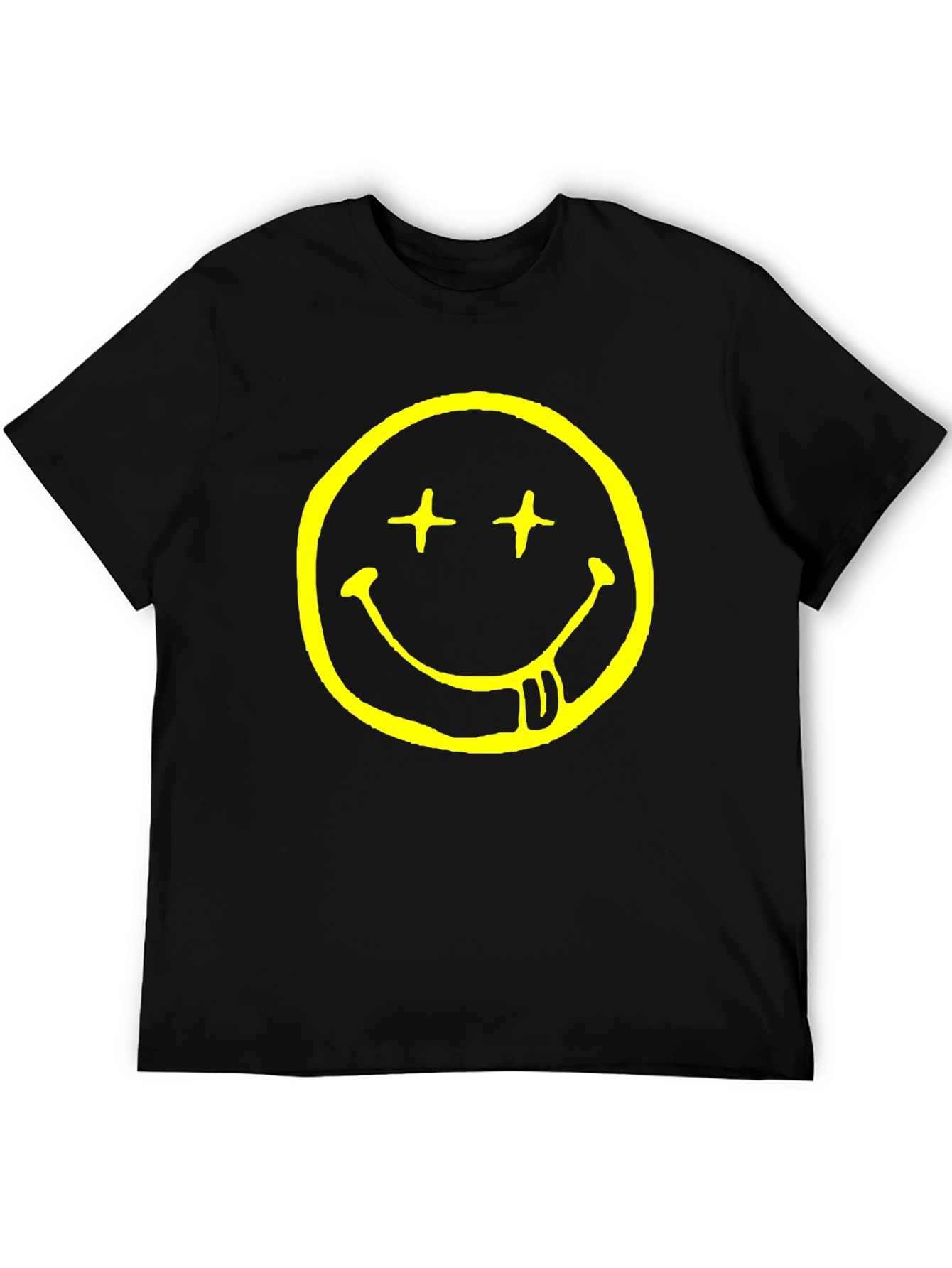 Smiley Face Graphic T-Shirt - Black