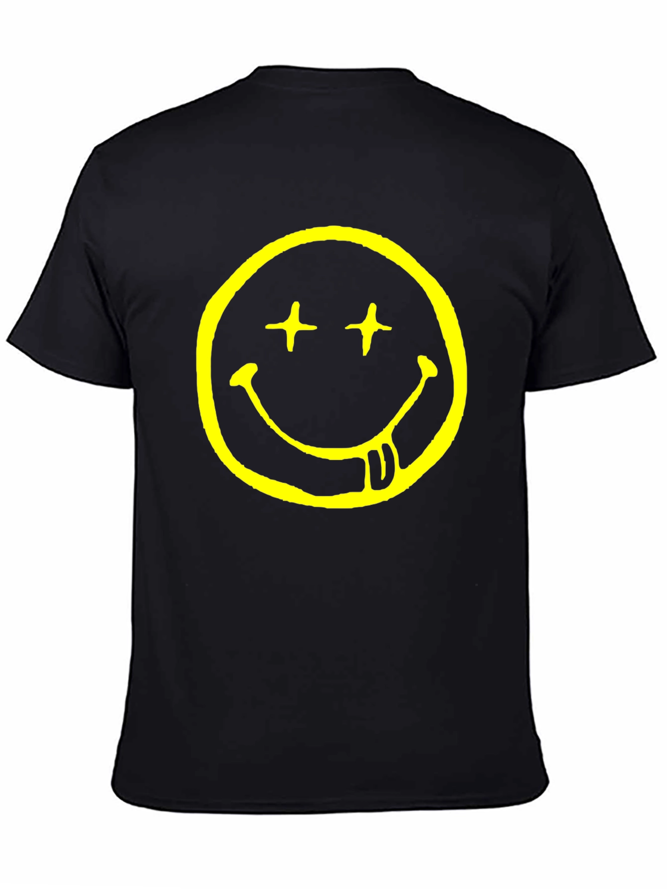 Smiley Face Graphic T-Shirt - Black