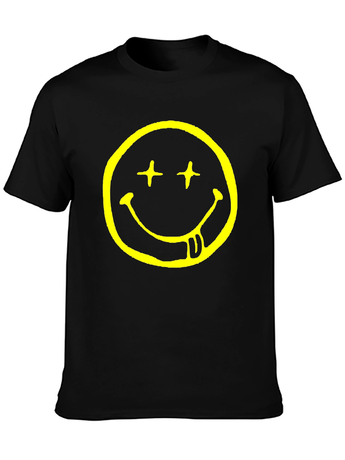 Smiley Face Graphic T-Shirt - Black