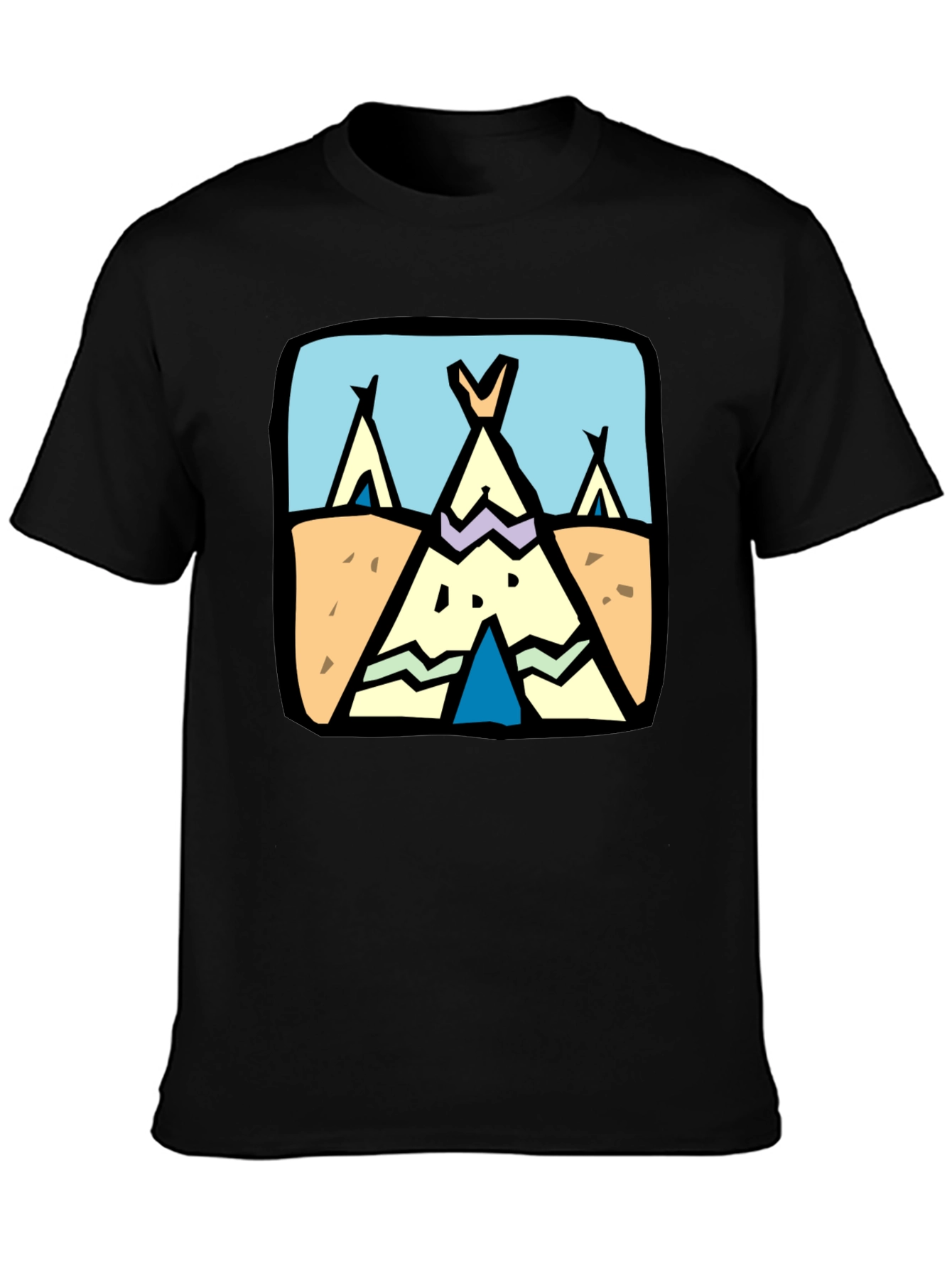 Novelty Tipi Graphic Tee - Black