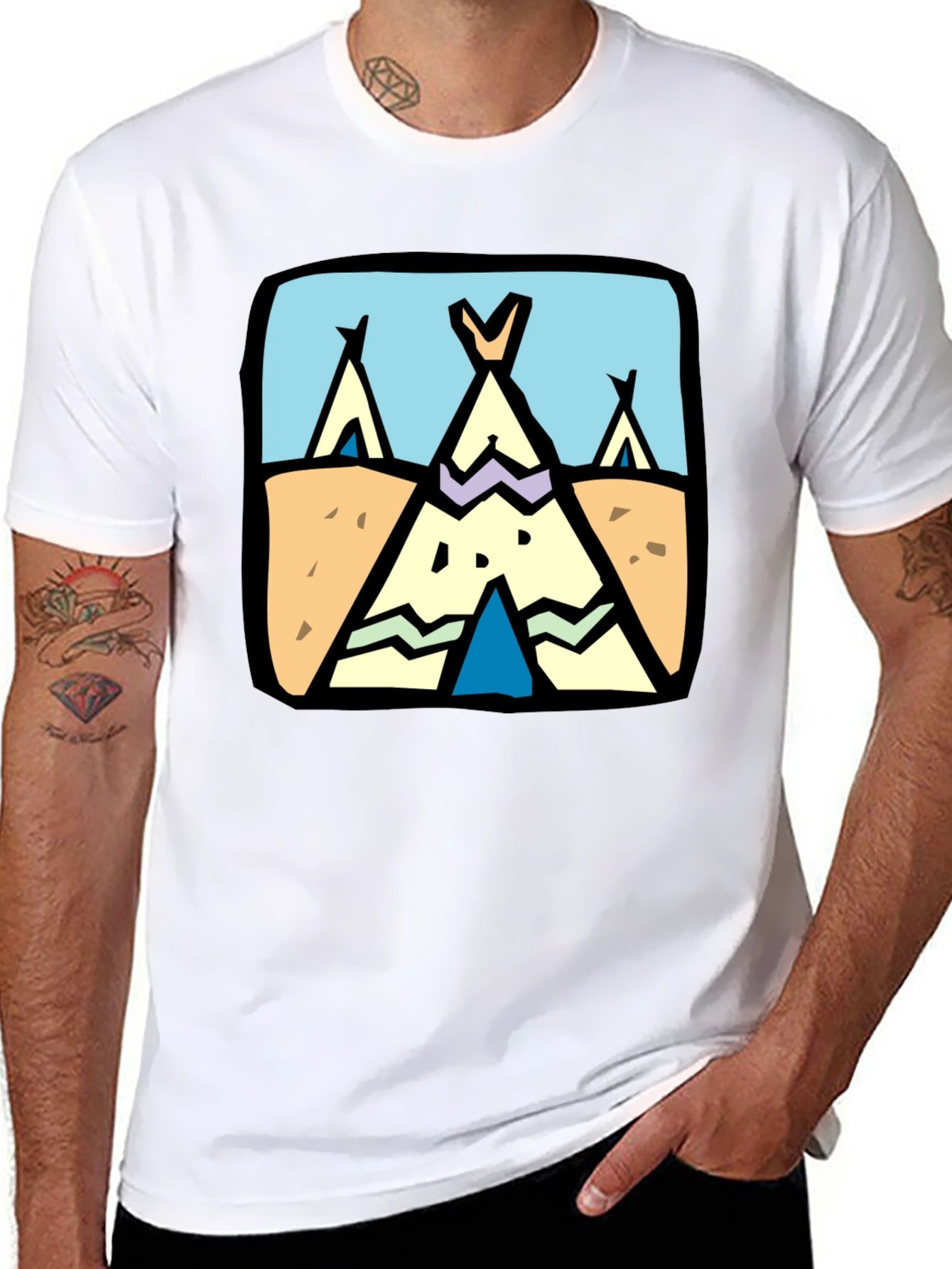 Novelty Tipi Graphic Tee - Black