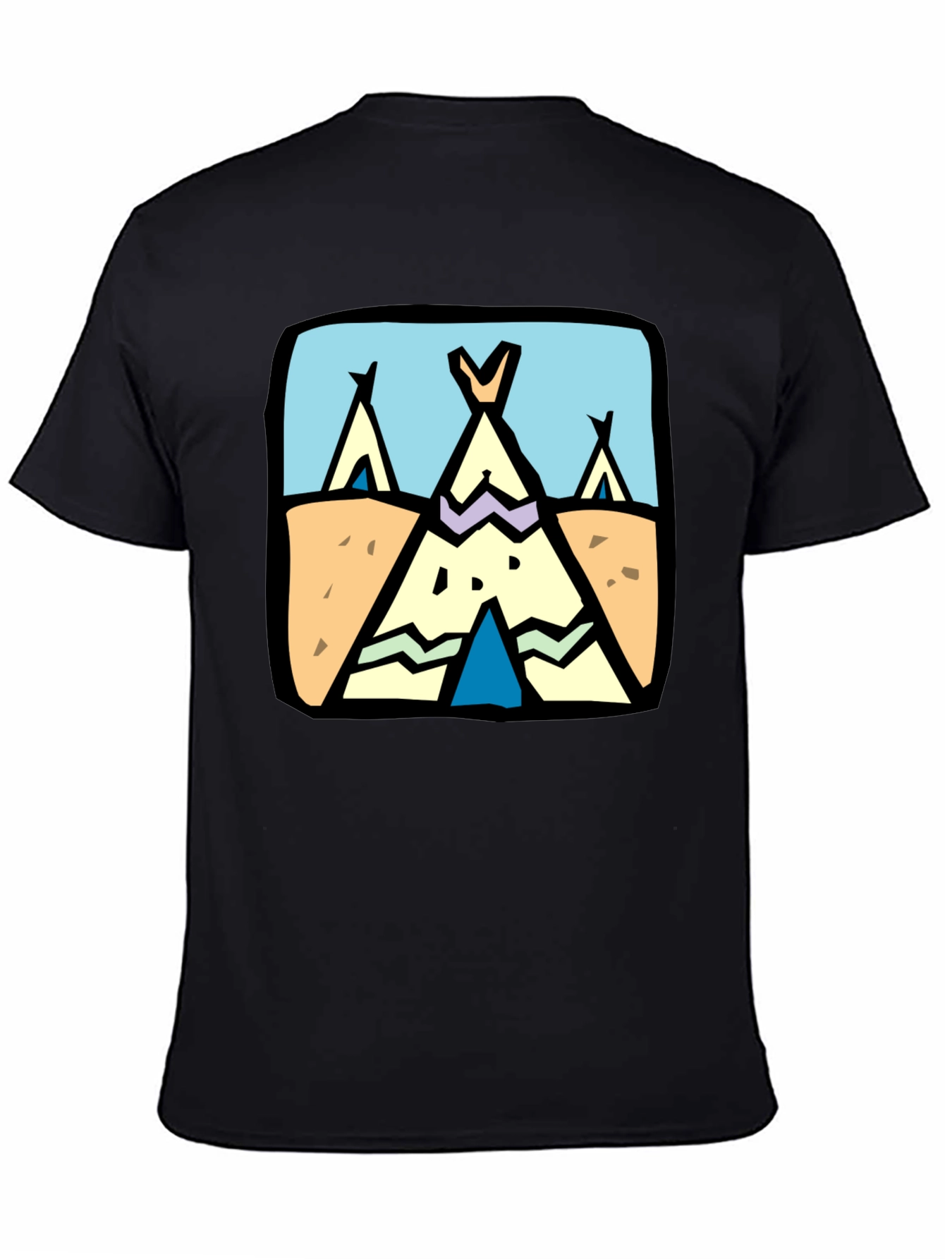 Novelty Tipi Graphic Tee - Black