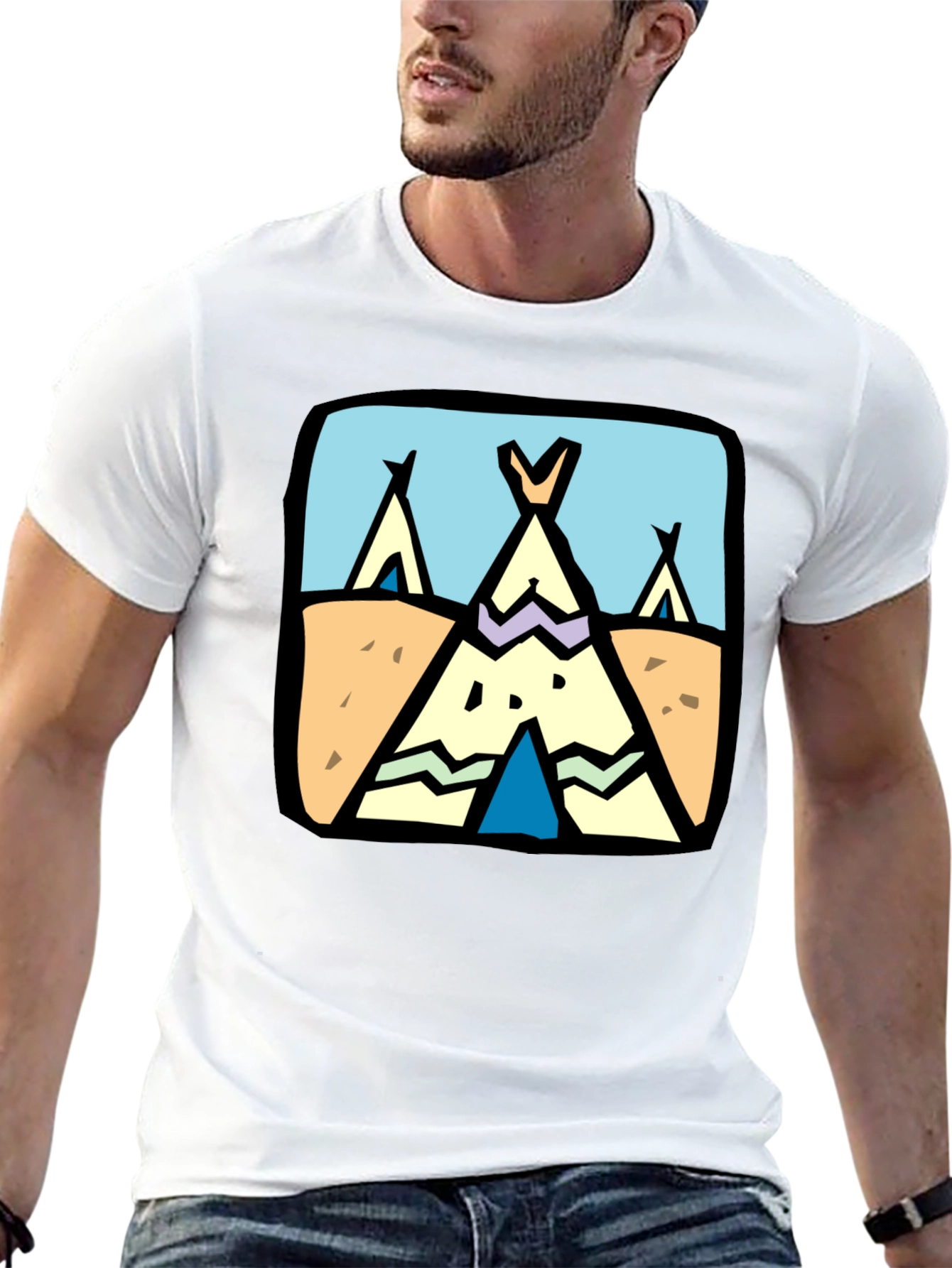 Novelty Tipi Graphic Tee - Black