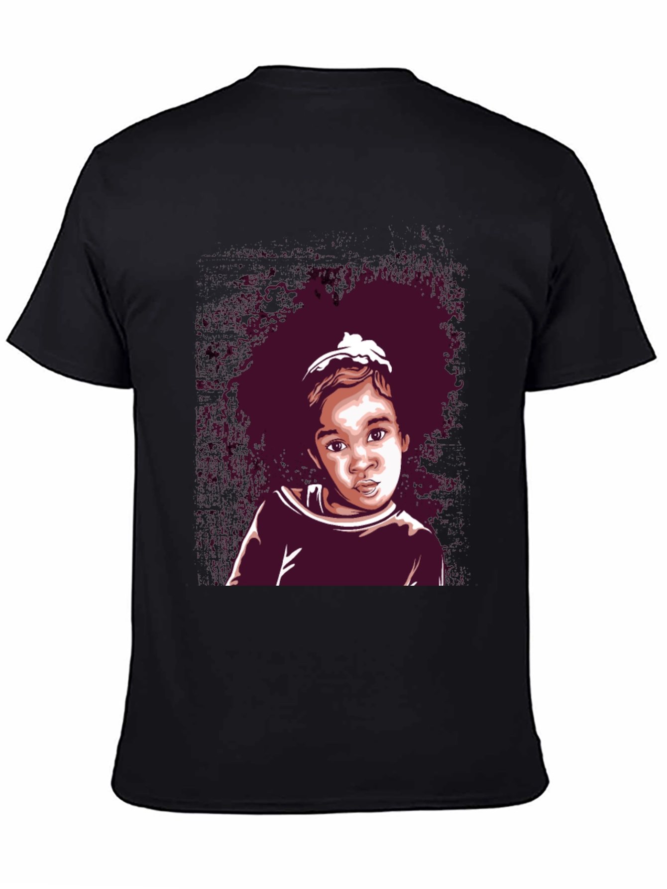 Black Graphic Tee - Cute Kid Portrait