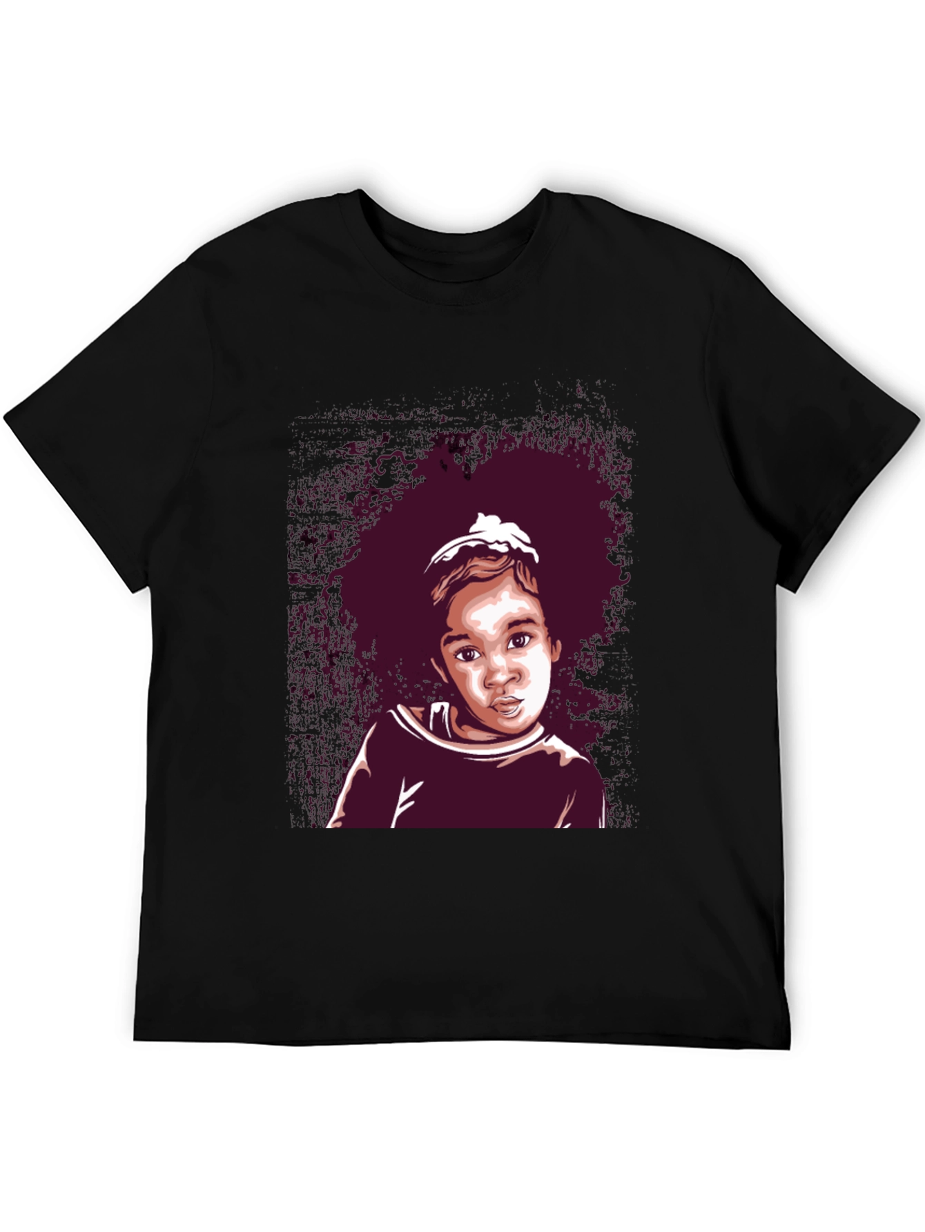 Black Graphic Tee - Cute Kid Portrait