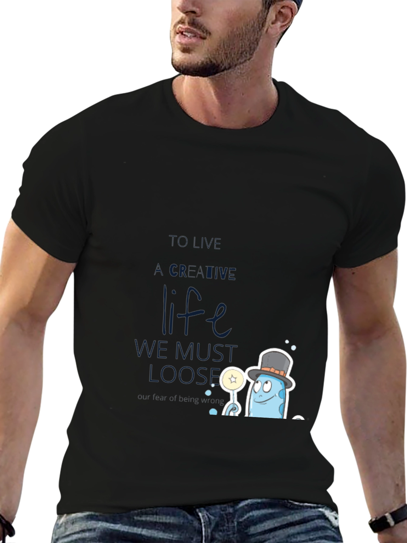 Creative Life Graphic Tee - Black Cotton Blend