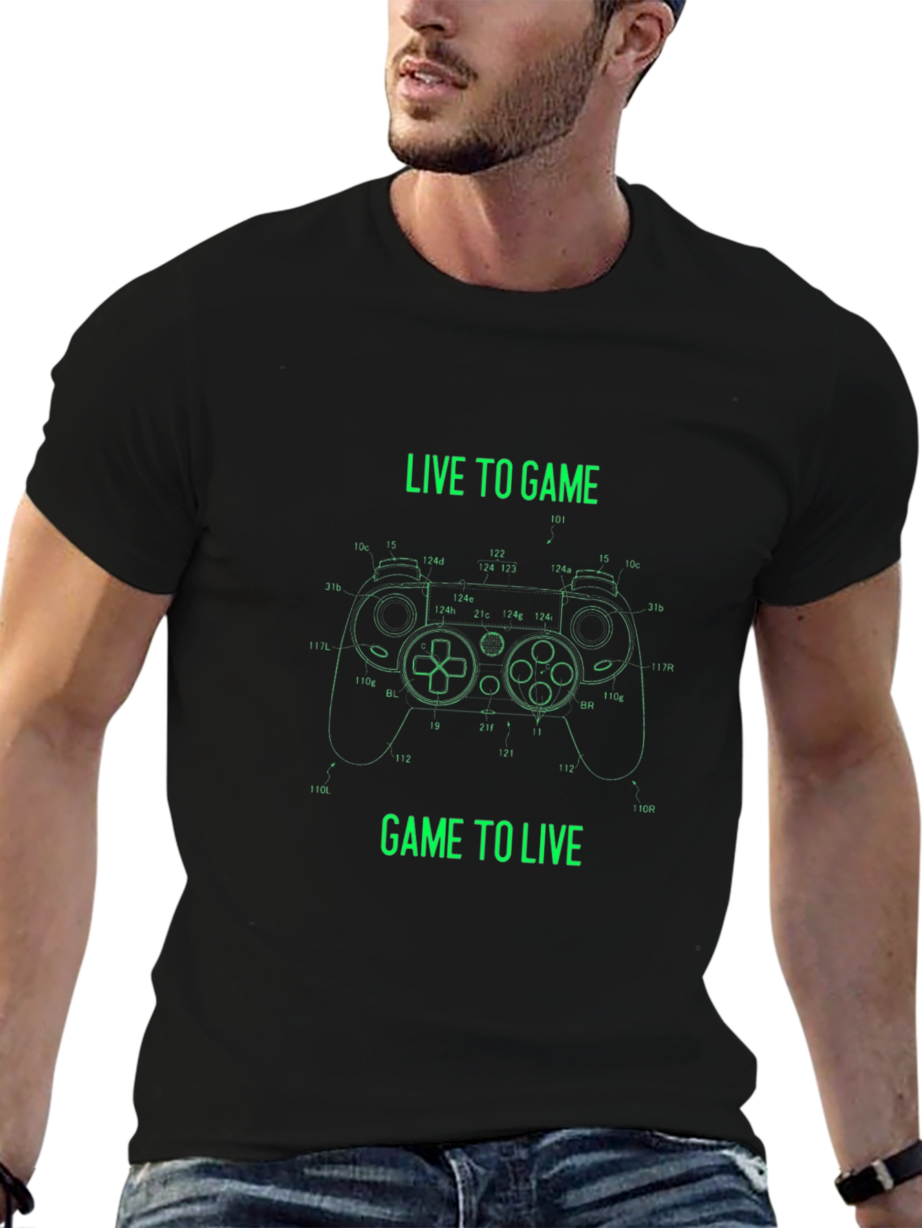 Live to Game Black T-Shirt
