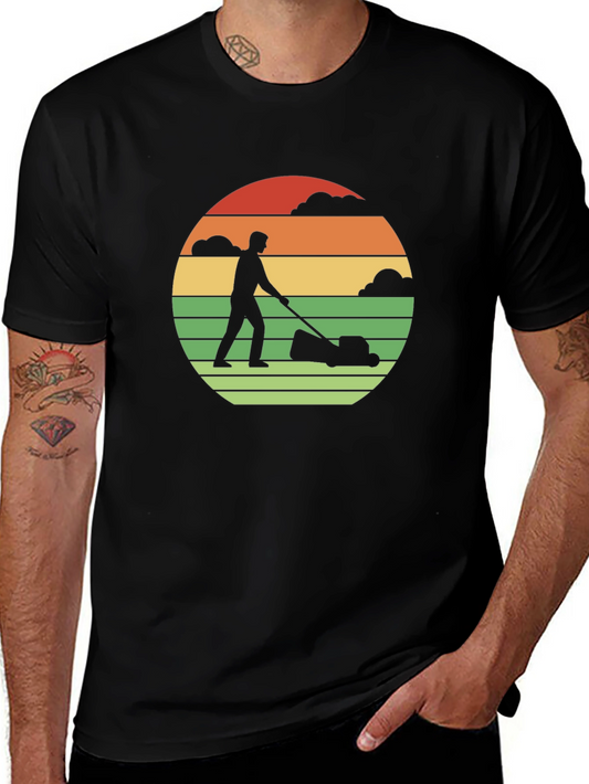 Retro Lawn Mowing T-Shirt - Vintage Landscaping Tee