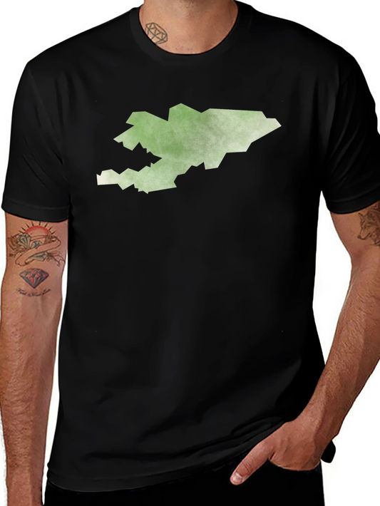 Kyrgyzstan Map Graphic Tee - Black Cotton T-Shirt