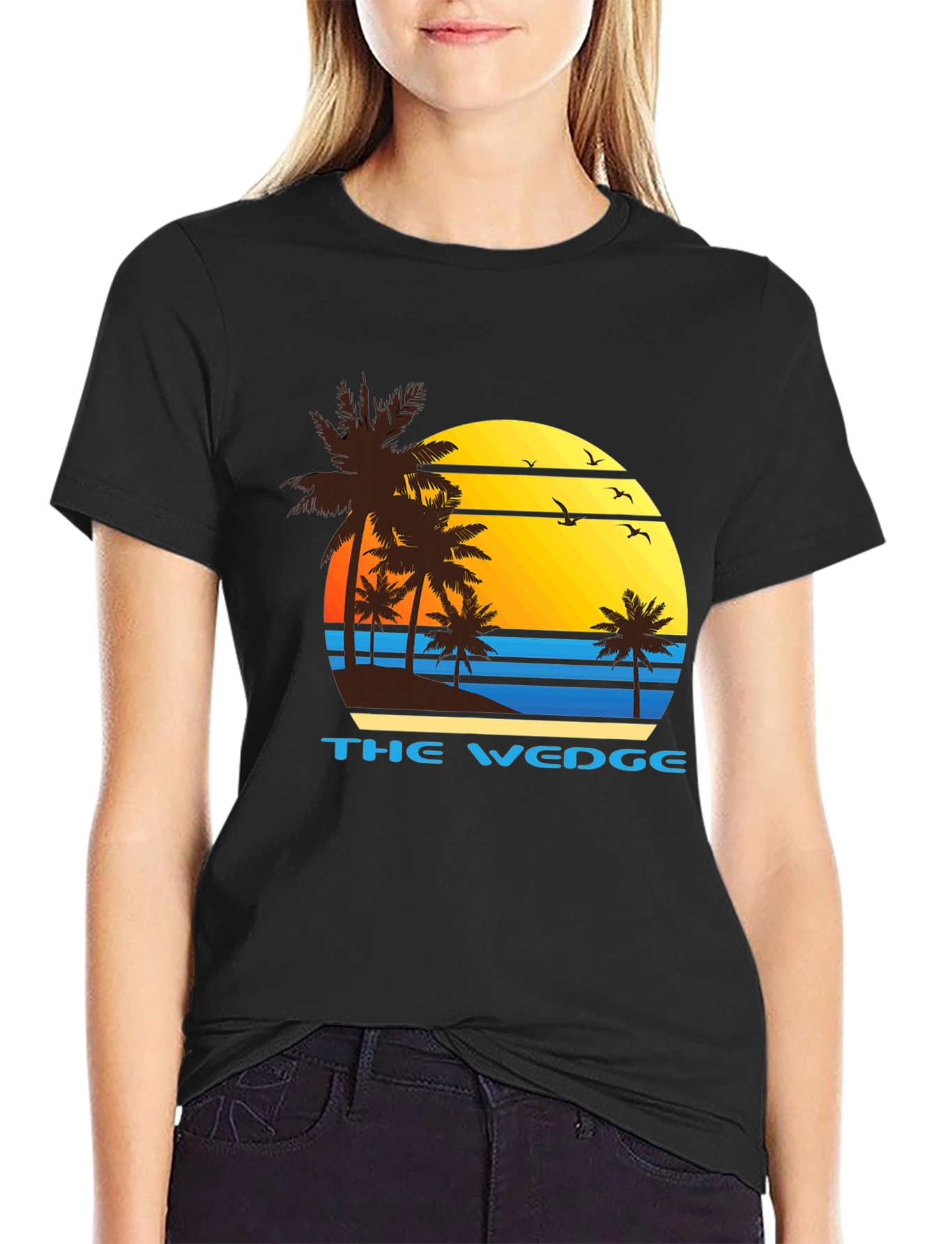 The Wedge Beach T-Shirt - Palm Tree Sunset Tee