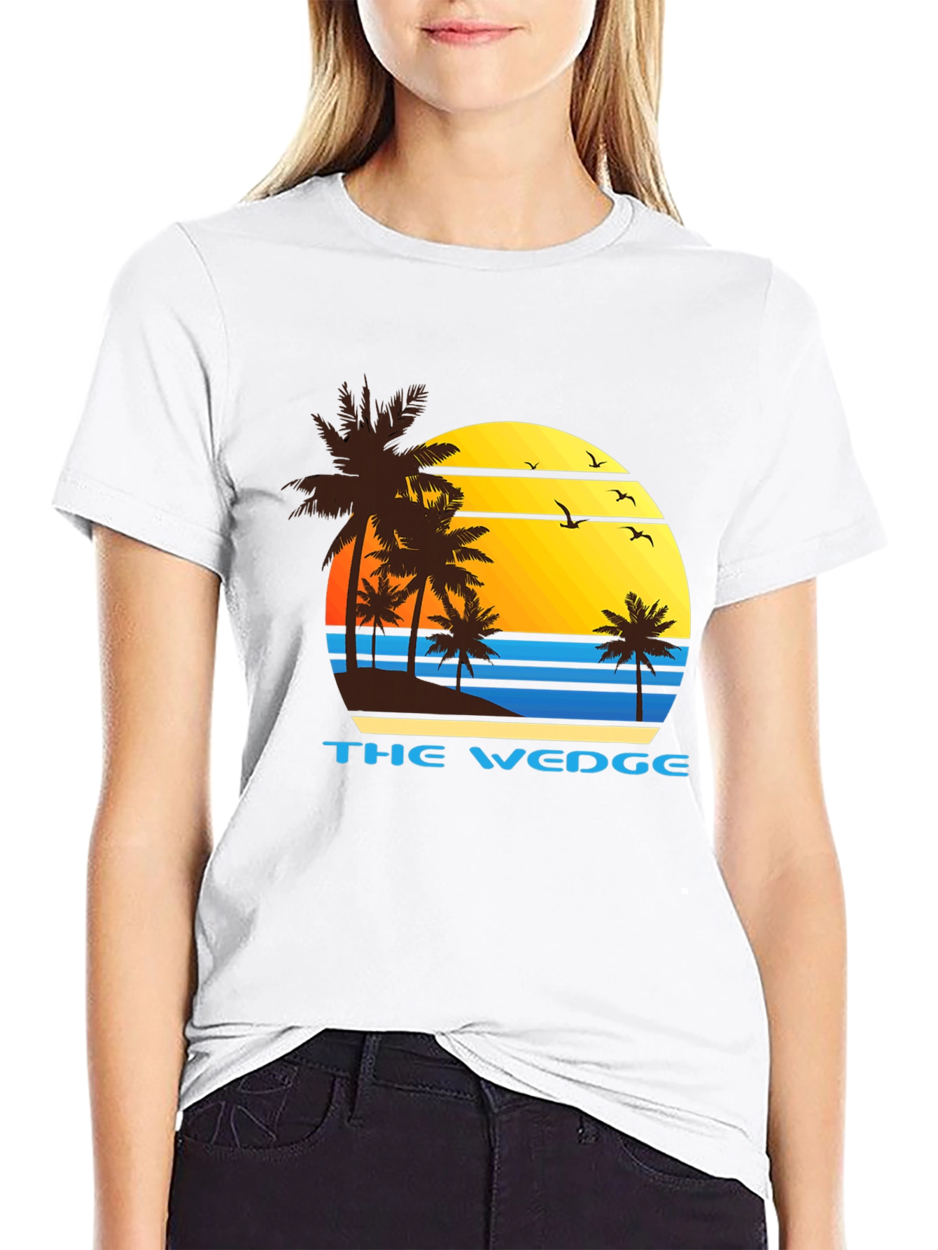 The Wedge Beach T-Shirt - Palm Tree Sunset Tee