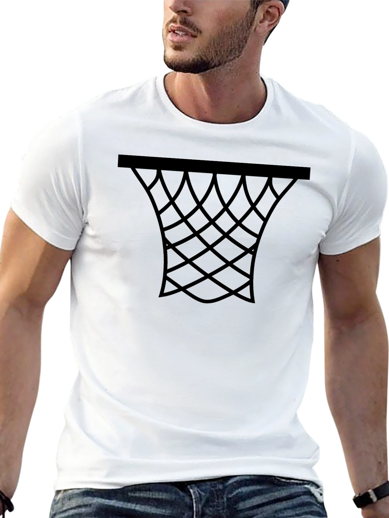 Basketball Net Graphic Tee - Black