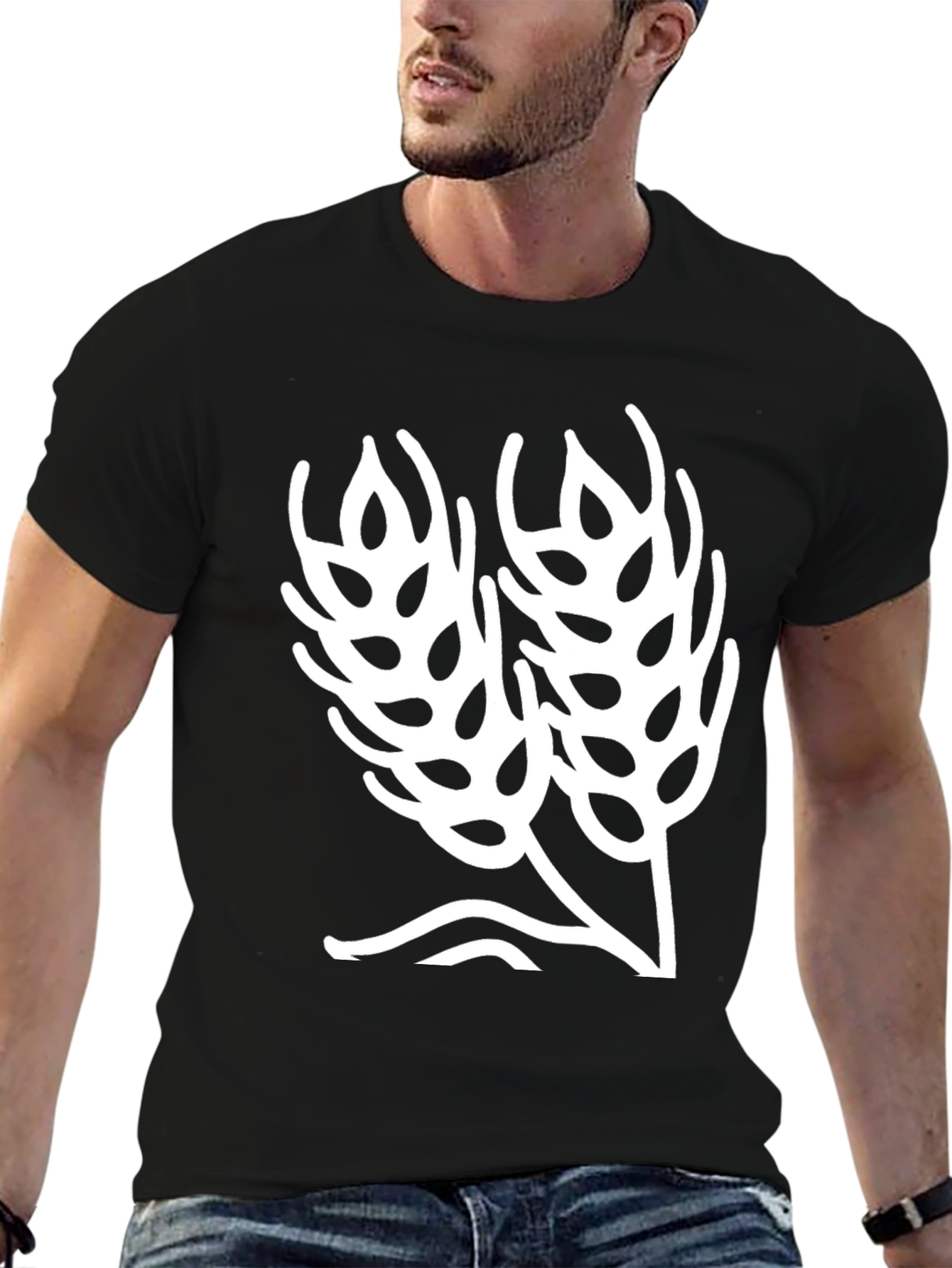Wheat Graphic Black T-Shirt