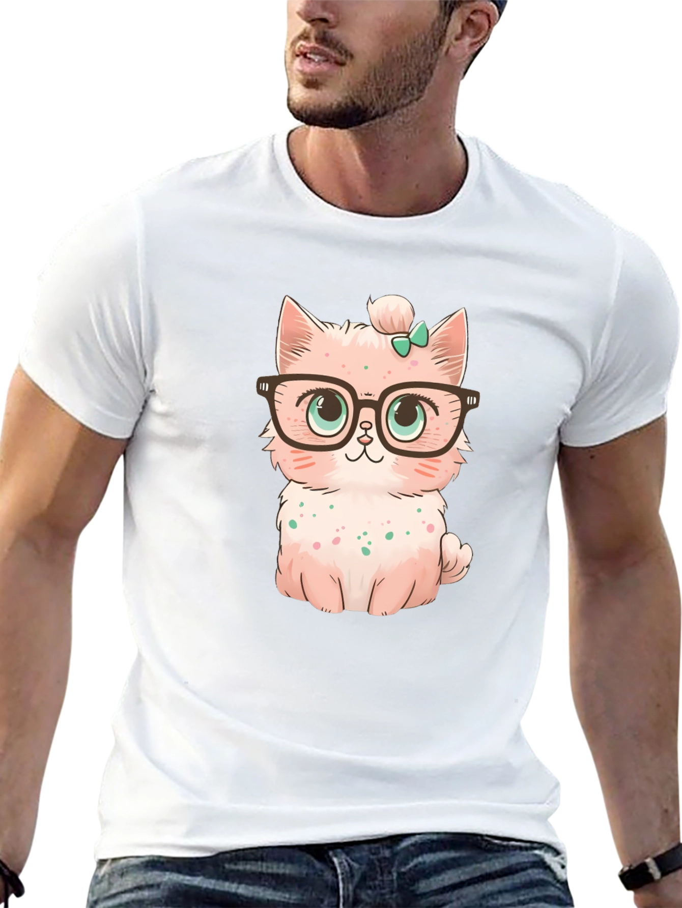Cute Kitty with Glasses T-Shirt