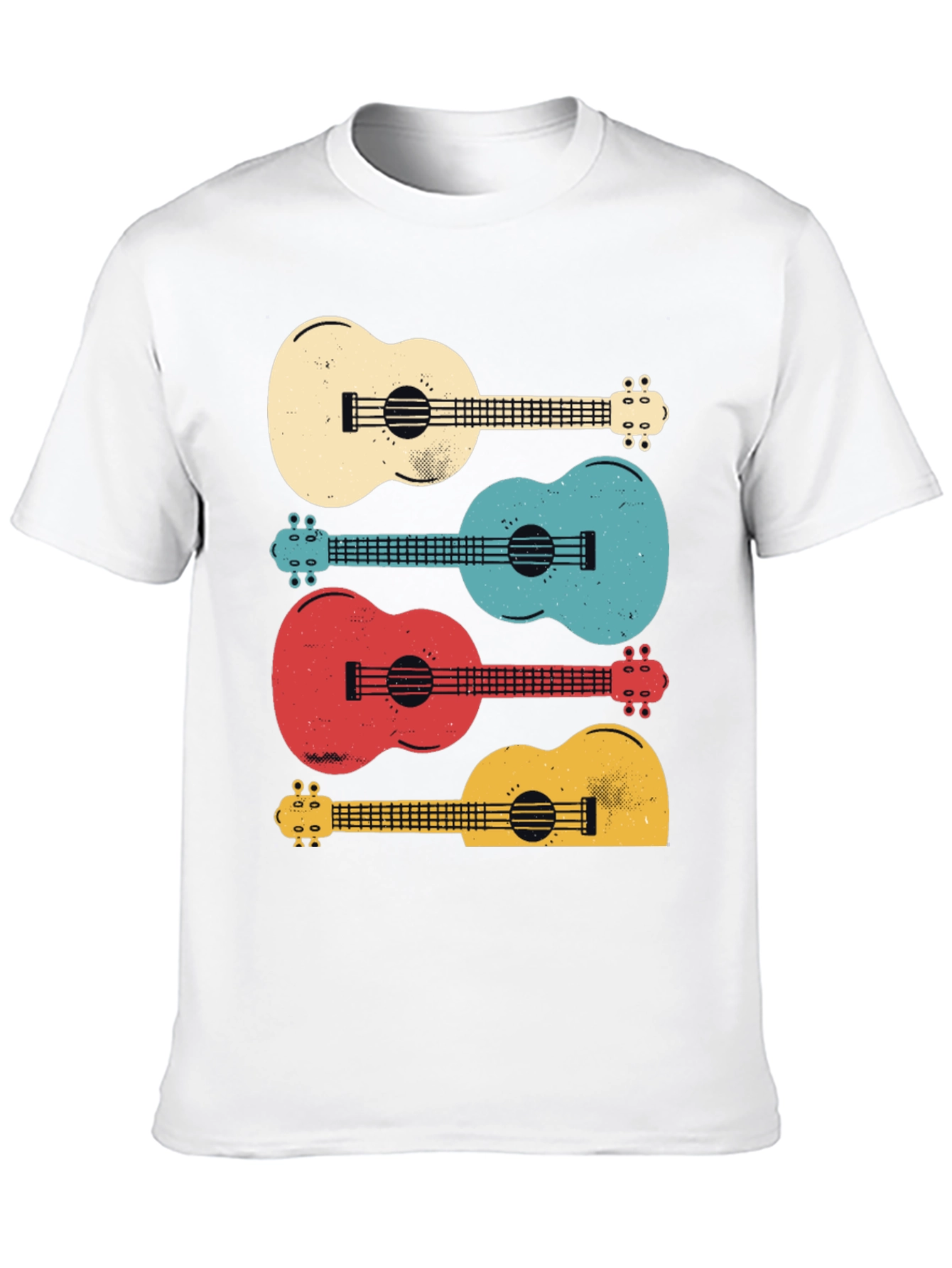Ukulele Stack Graphic T-Shirt - Retro Music Tee