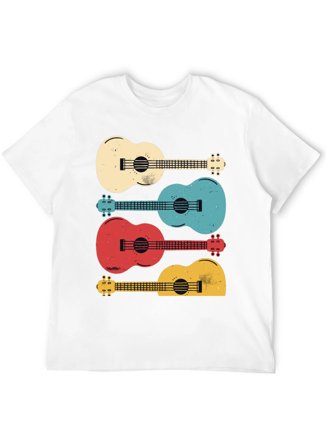 Ukulele Stack Graphic T-Shirt - Retro Music Tee