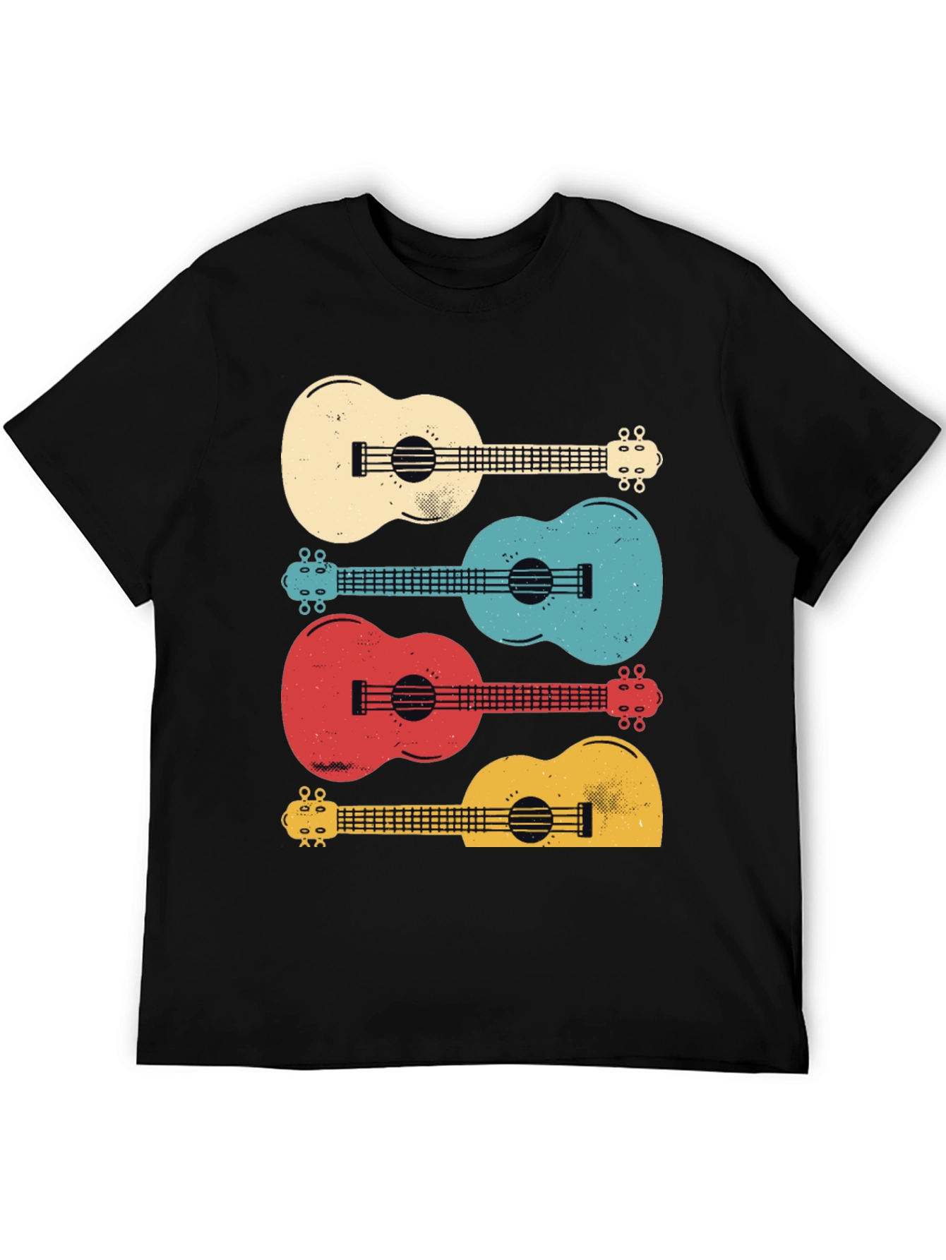 Ukulele Stack Graphic T-Shirt - Retro Music Tee