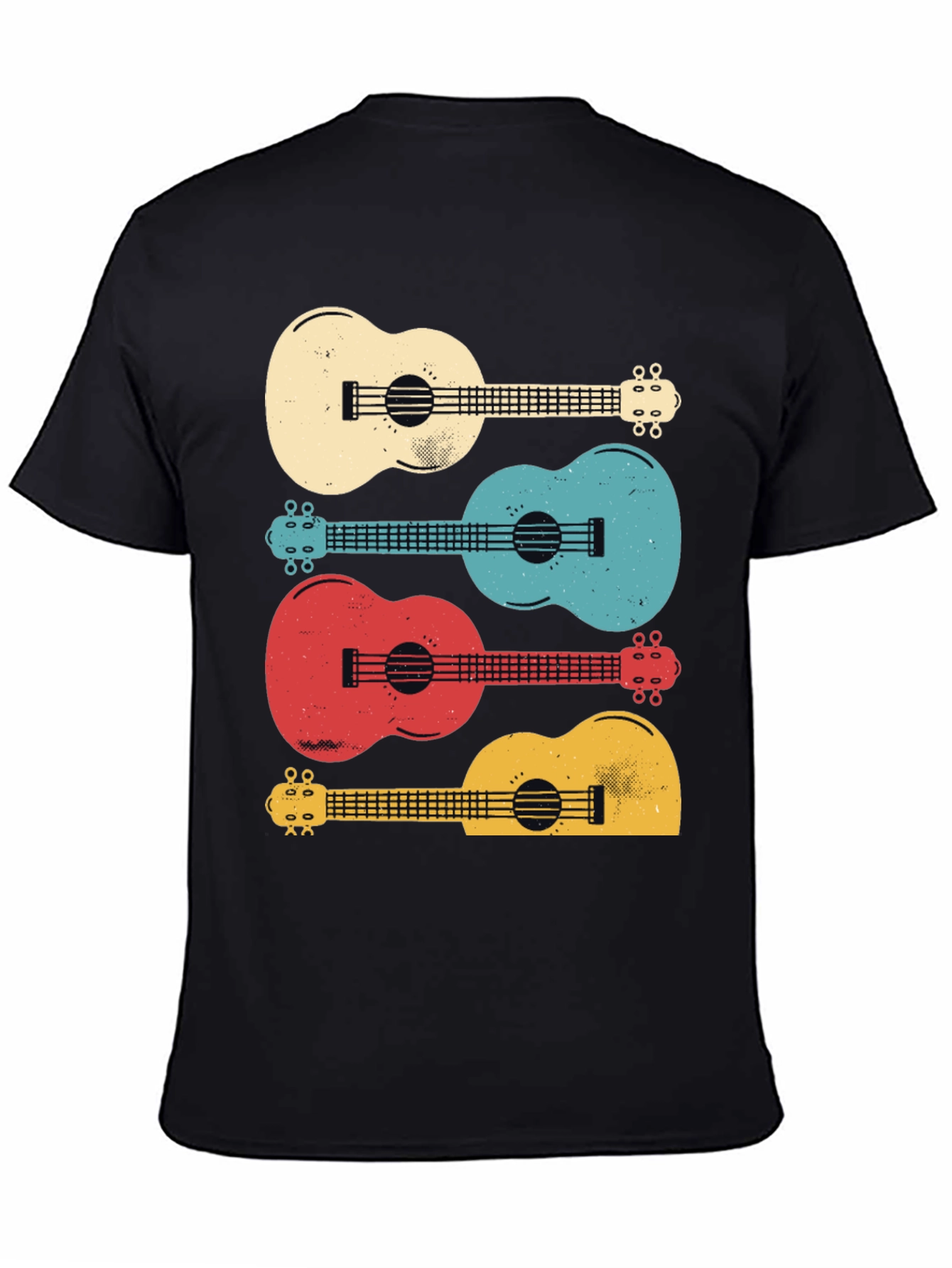 Ukulele Stack Graphic T-Shirt - Retro Music Tee