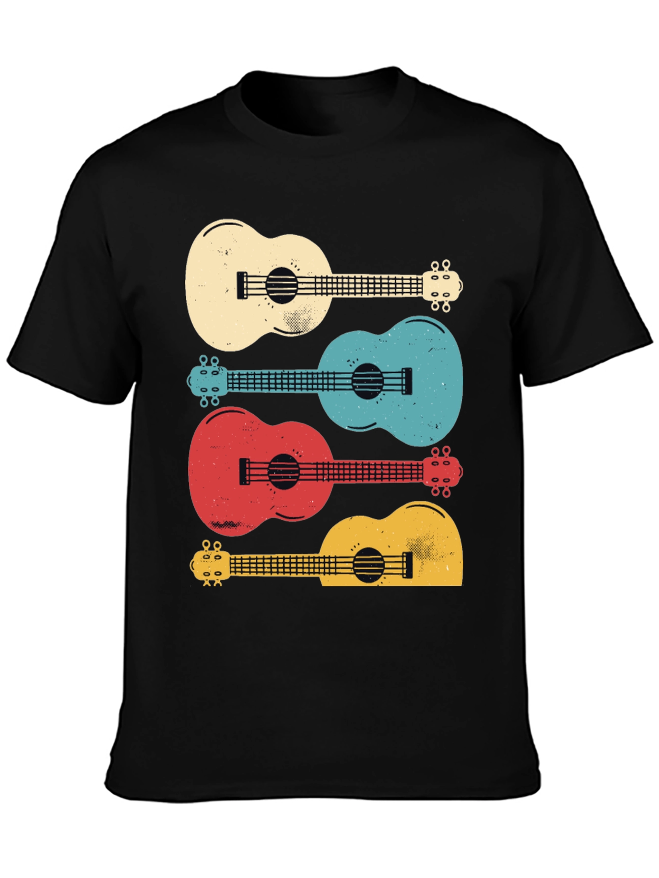 Ukulele Stack Graphic T-Shirt - Retro Music Tee