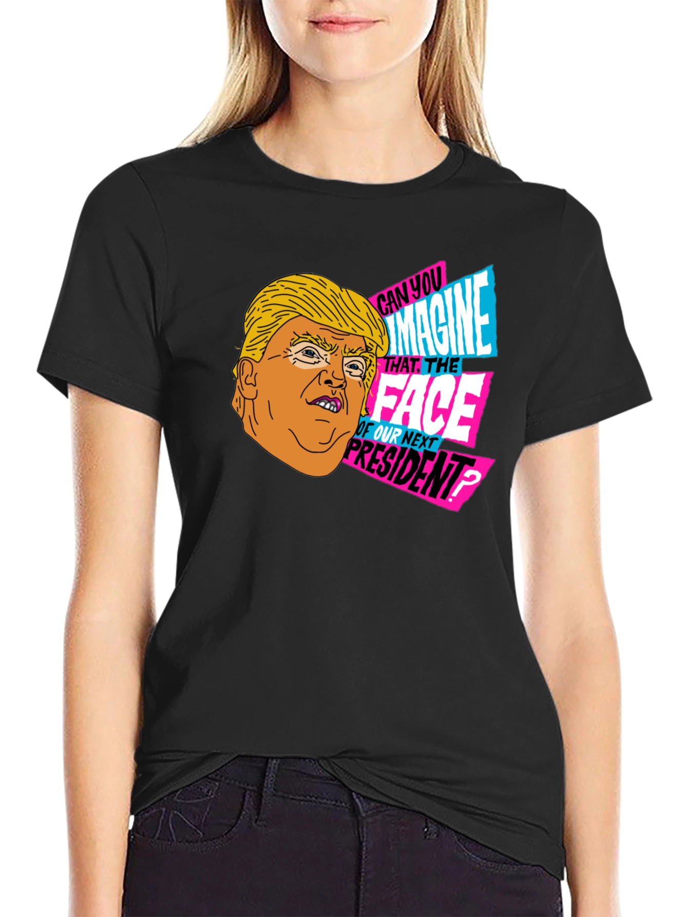 Trump Cartoon Graphic T-Shirt - Novelty Political Tee