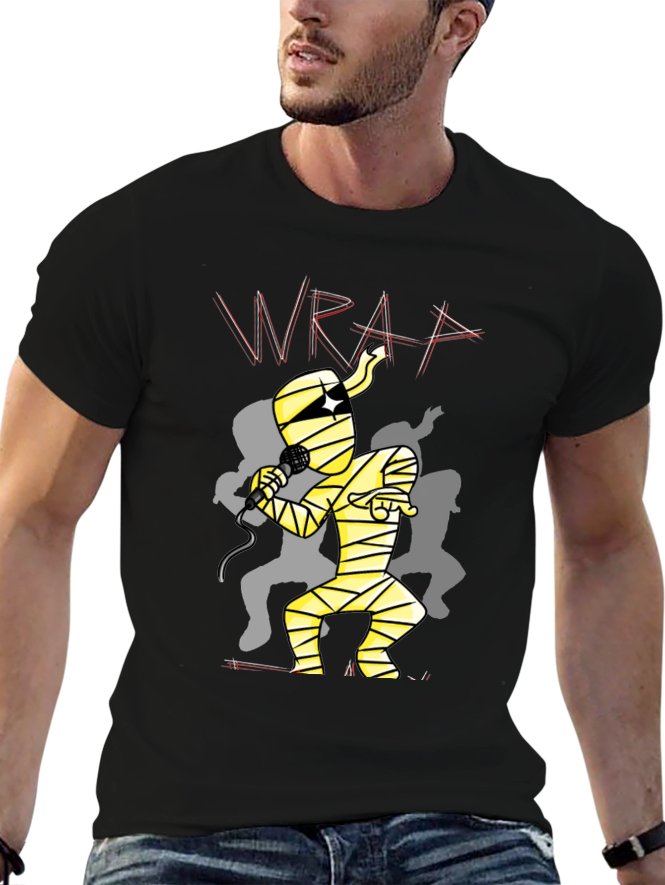 Mummy Rapper Graphic Tee - Black Cotton T-Shirt