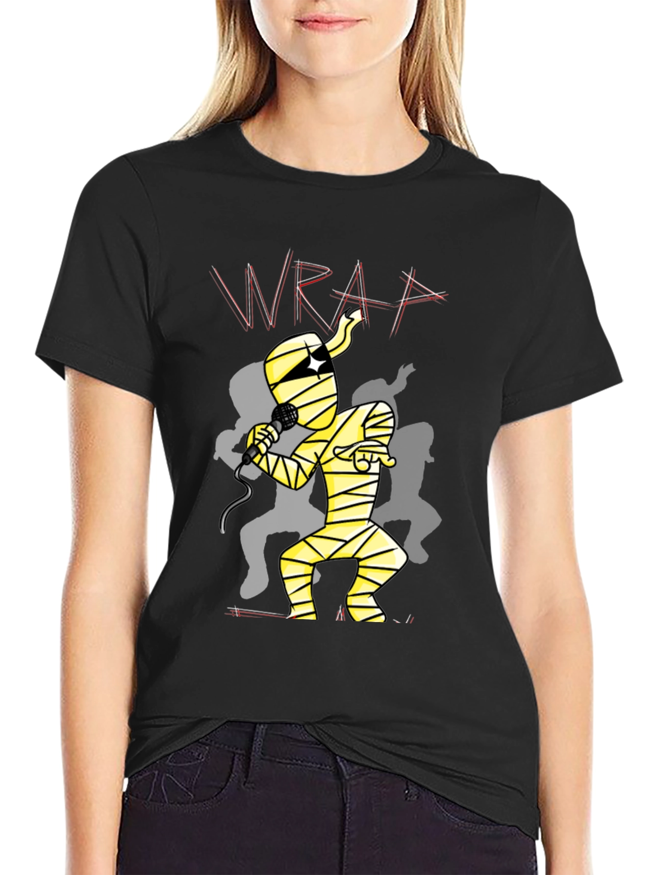 Mummy Rapper Graphic Tee - Black Cotton T-Shirt