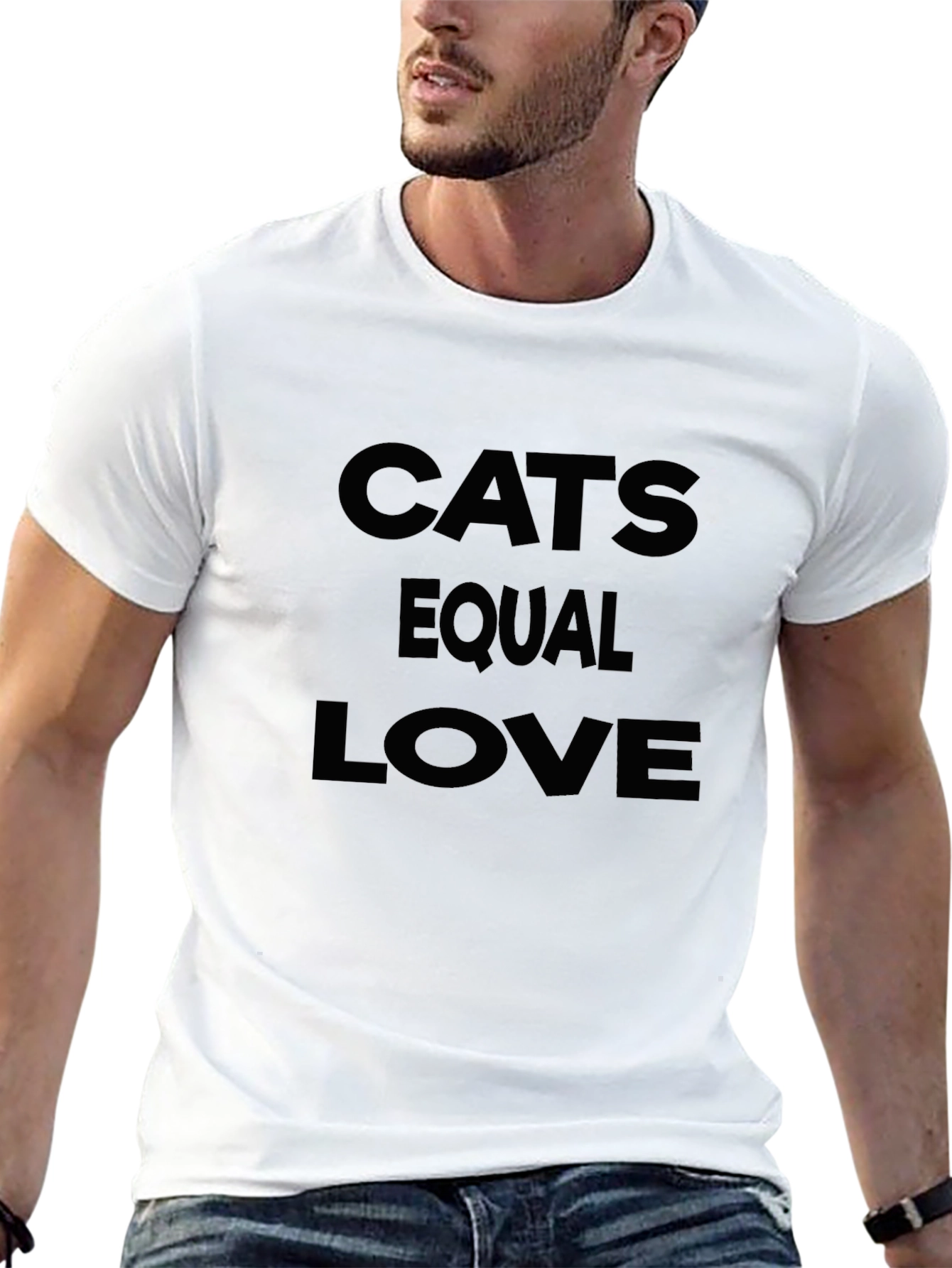 Cats Equal Love Black Graphic Tee