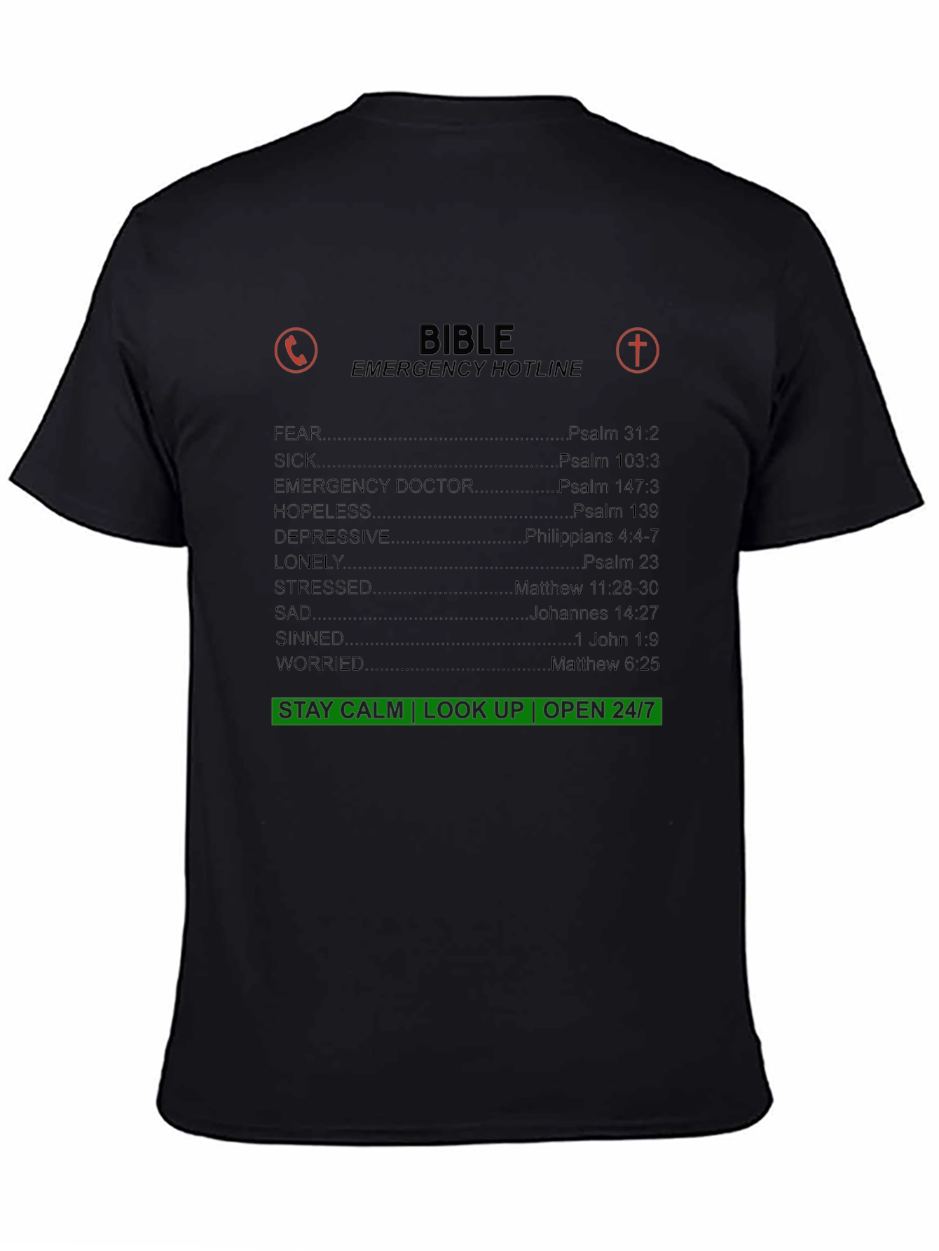 Bible Emergency Hotline Graphic T-Shirt