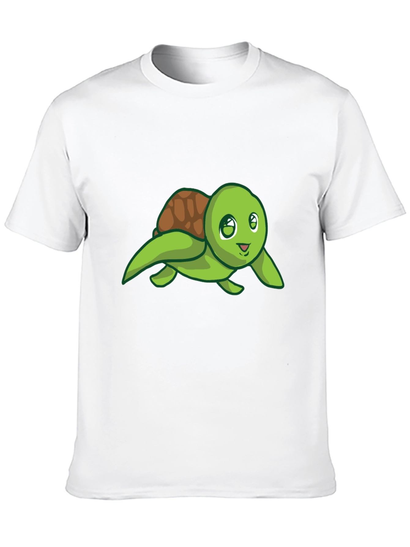 Cute Turtle Graphic Tee - Black Cotton T-Shirt