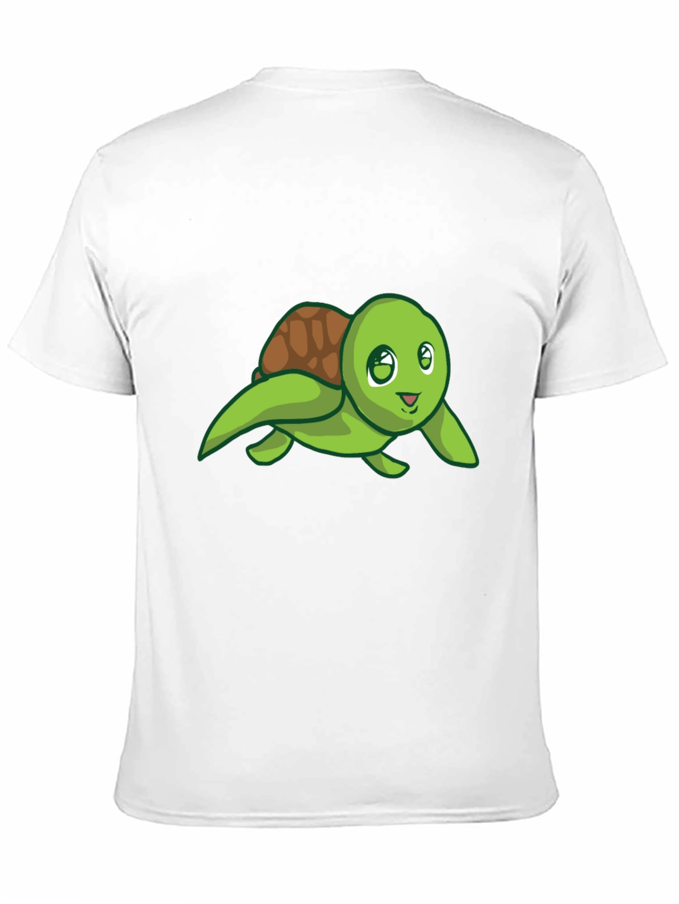 Cute Turtle Graphic Tee - Black Cotton T-Shirt