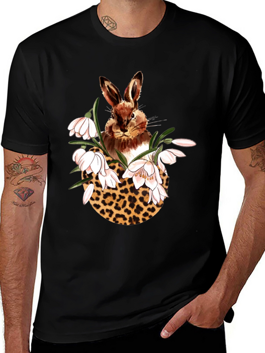Rabbit Leopard Floral T-Shirt