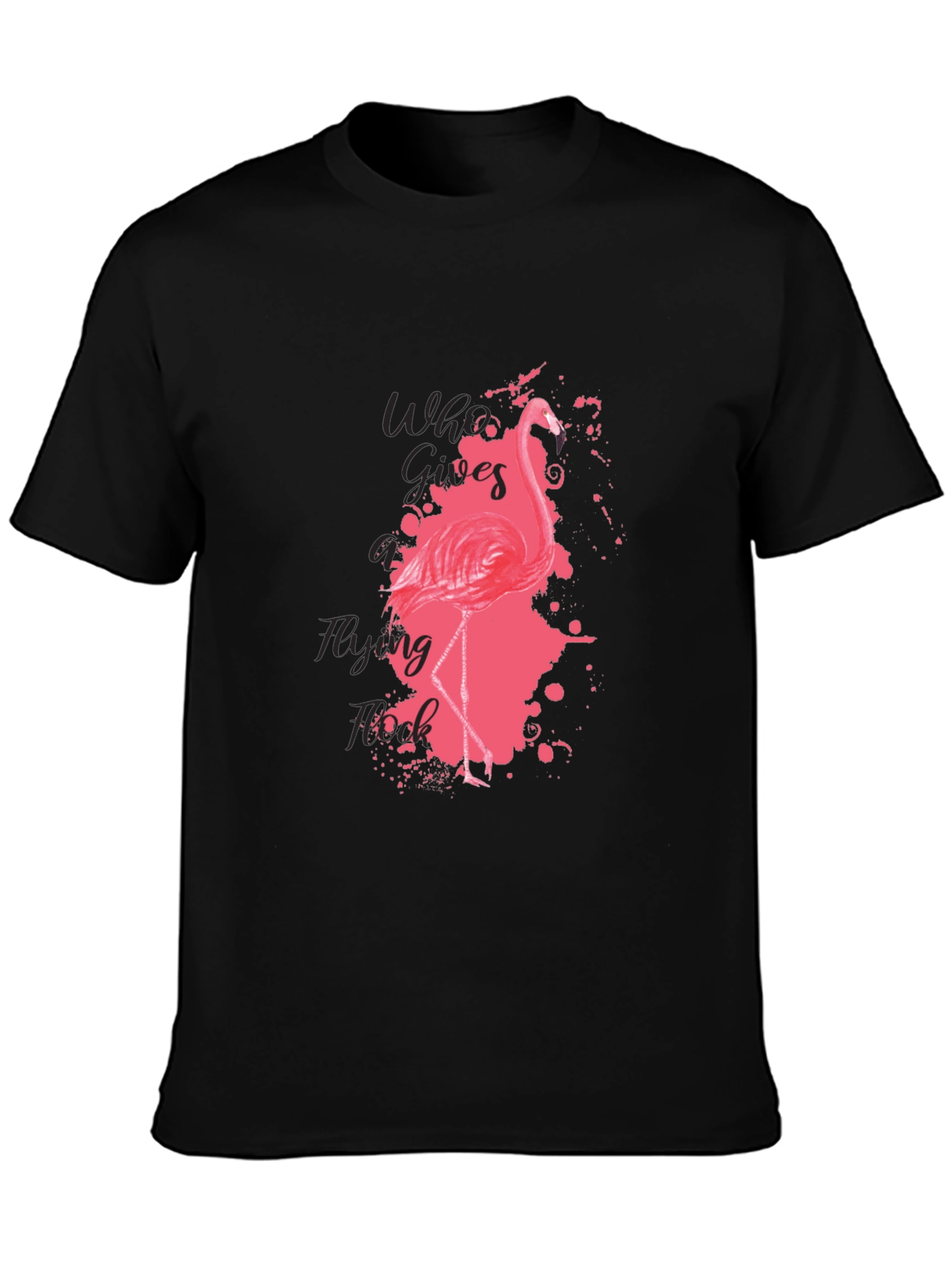 Flamingo Graphic Tee - Who Cares? Flying Pink