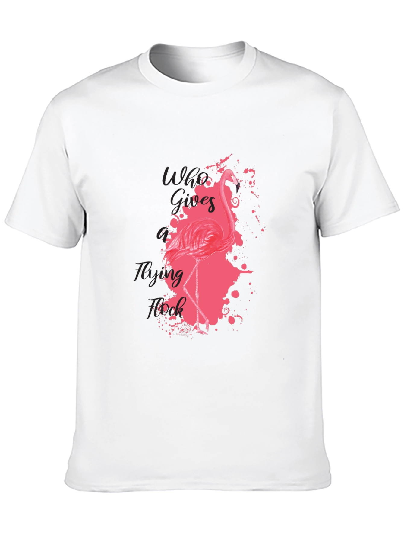 Flamingo Graphic Tee - Who Cares? Flying Pink